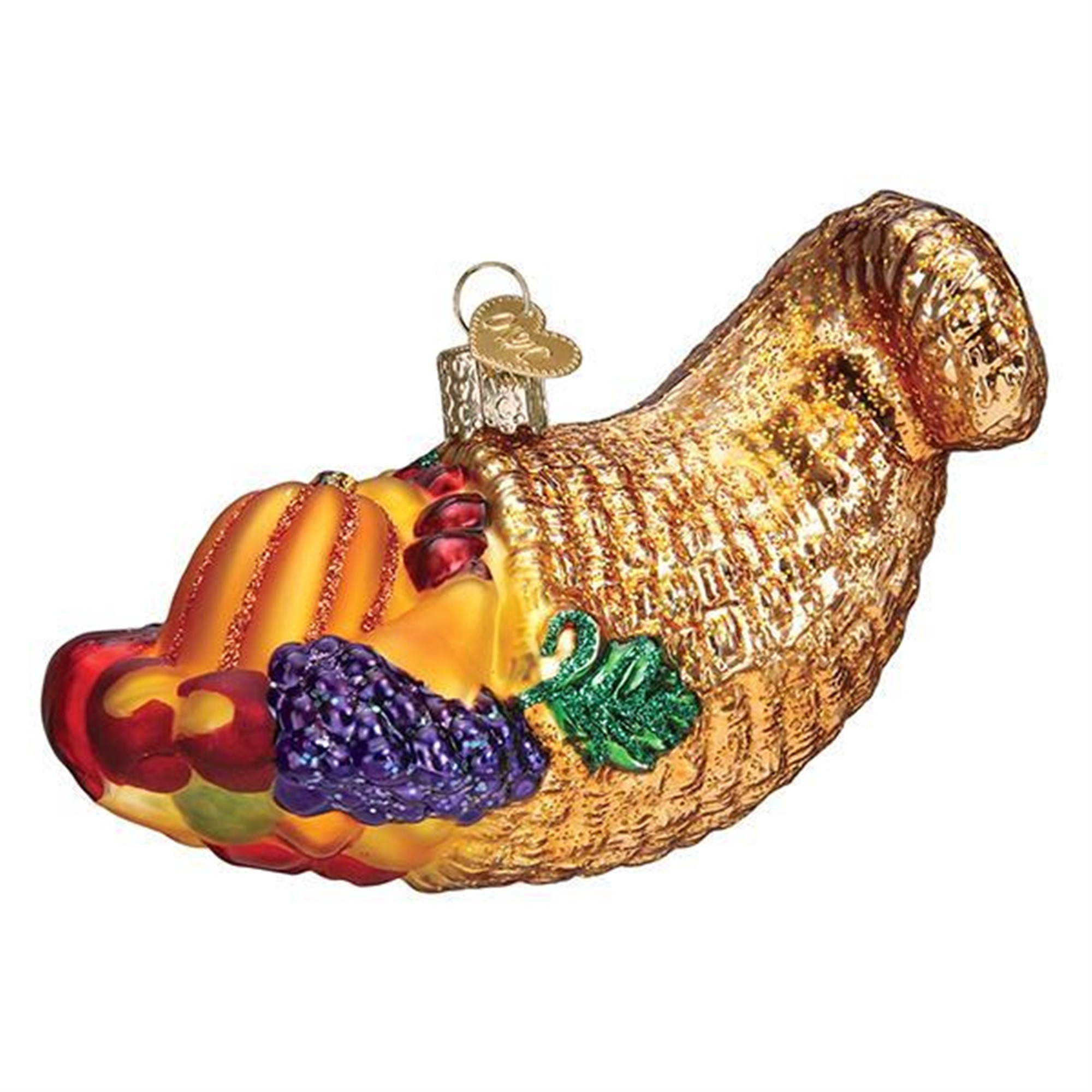 Old World Christmas Glass Blown Ornament, Cornucopia (With OWC Gift Box)