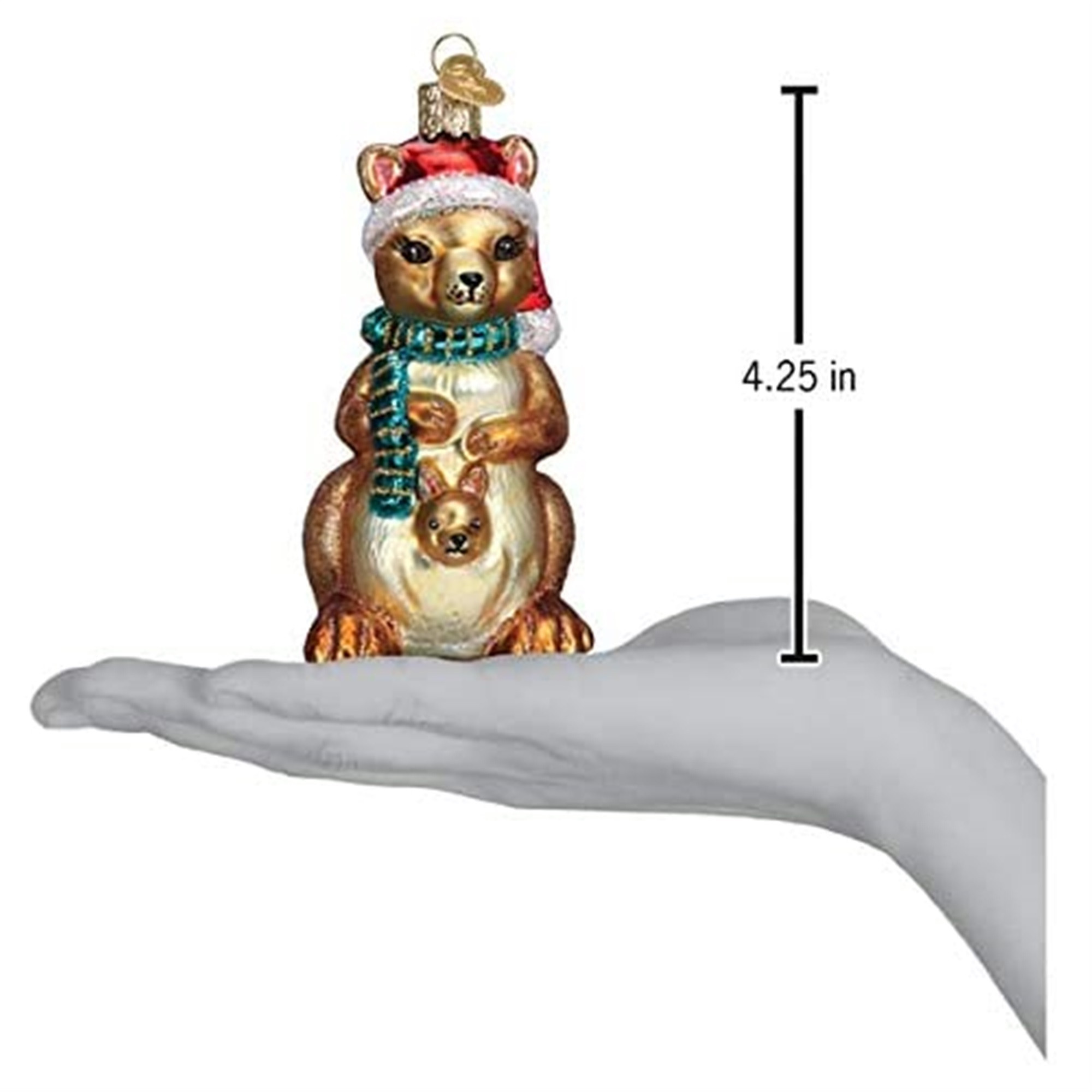 Old World Christmas Blown Glass Ornament for Christmas Tree, Kangaroo