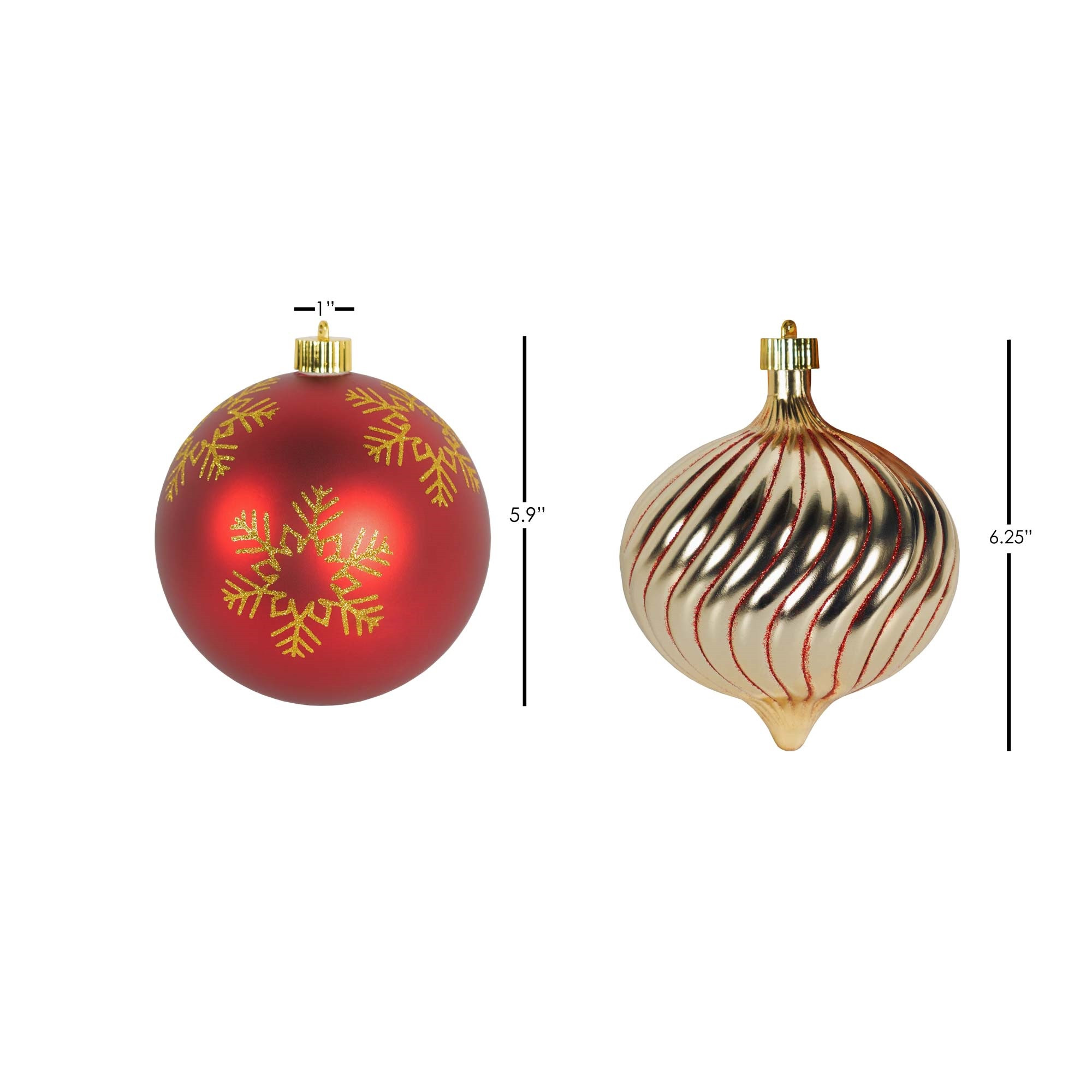 Christmas by Krebs Shatterproof Decorative Ornaments, 6in (Set of 8)