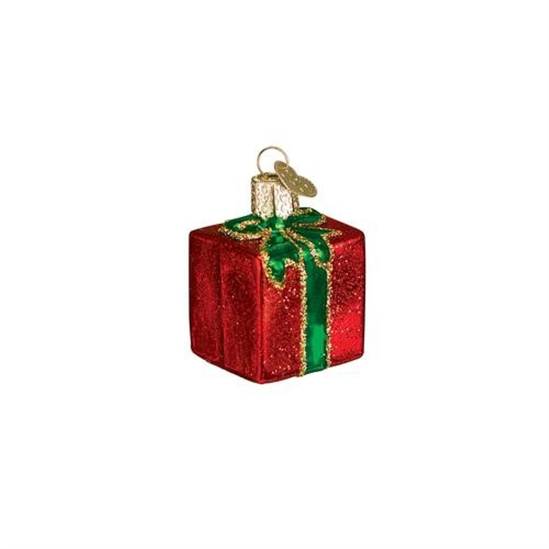 Old World Christmas Gift Box Glass Ornaments, Assorted Colors (Pack of 6)