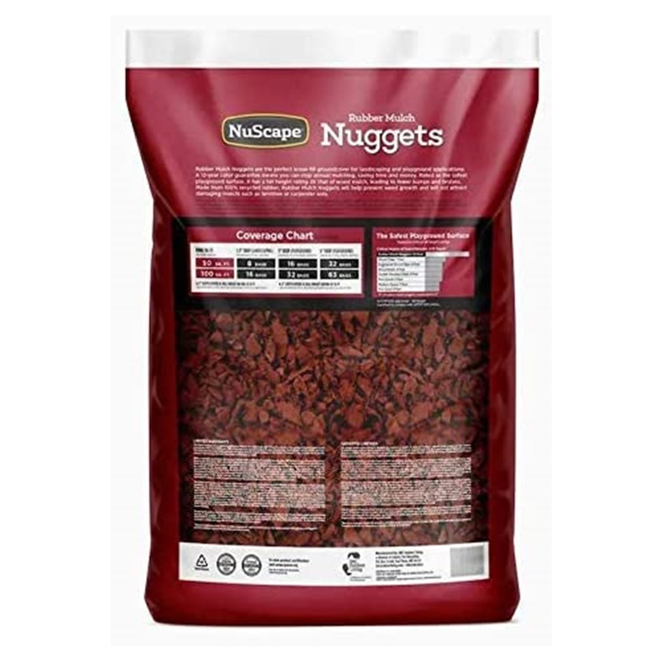 NuScape Red Landscape Playground Drainage Medium Rubber Mulch, 0.8 CU FT