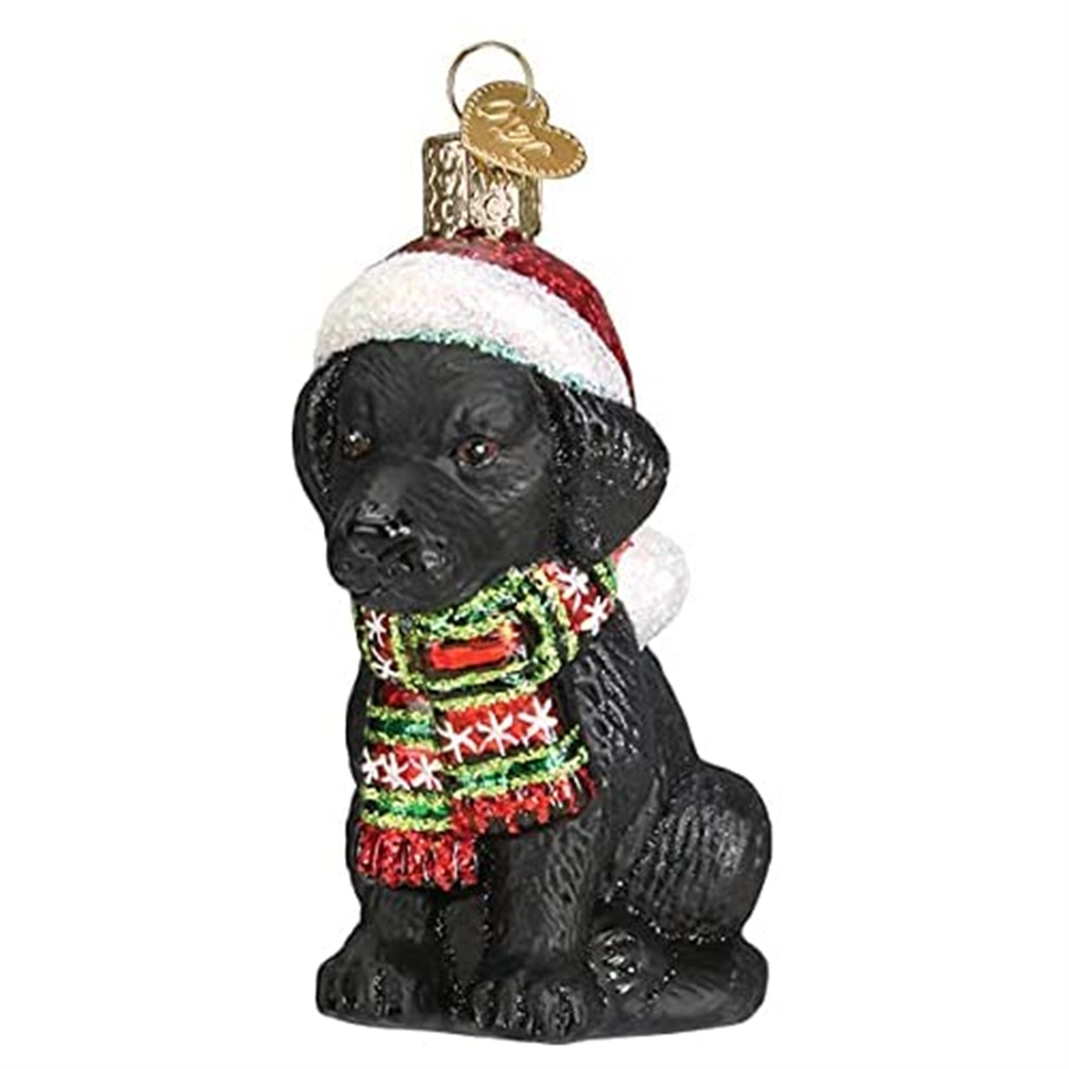 Old World Christmas Glass Blown Ornament for Christmas Tree, Holiday Black Lab Puppy