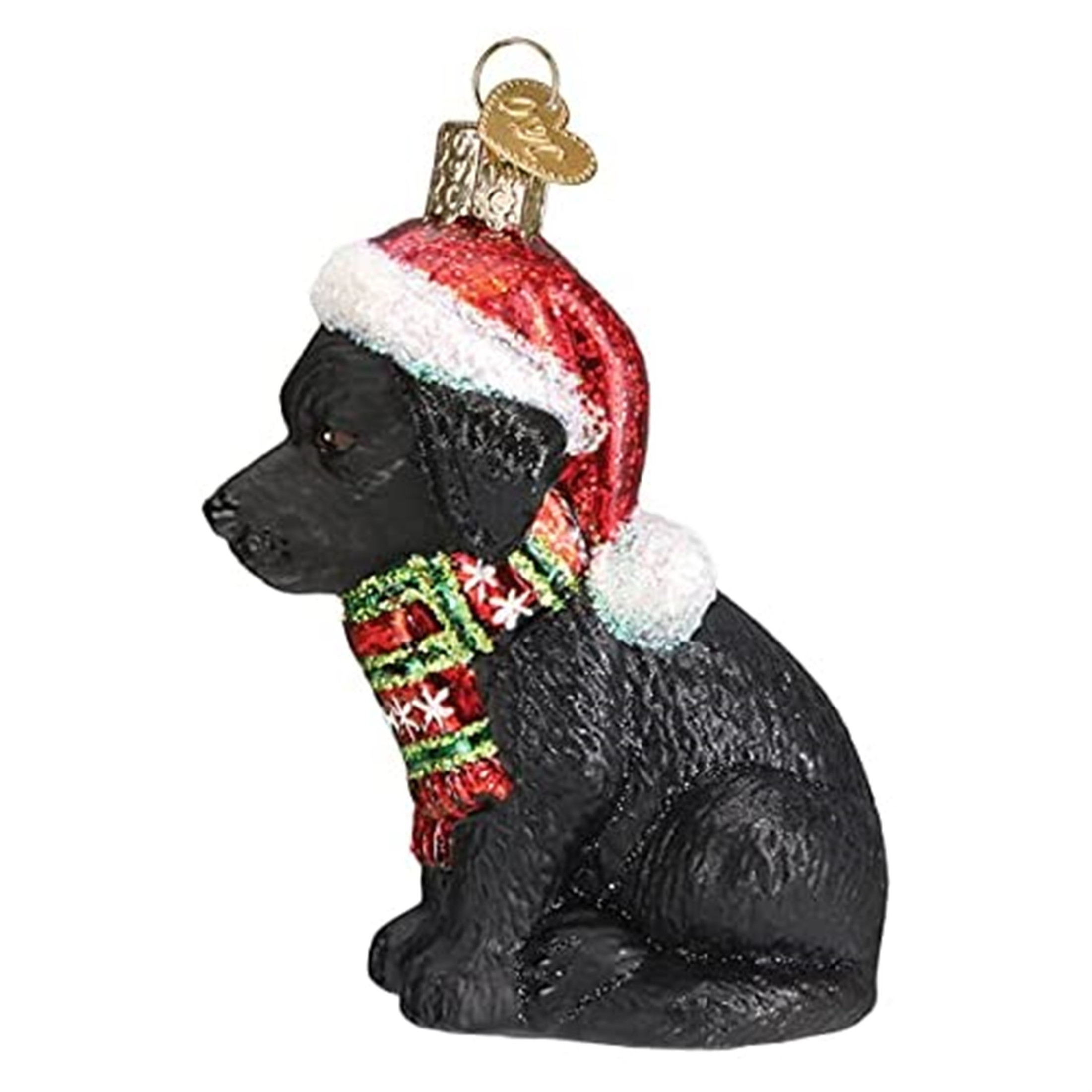 Old World Christmas Glass Blown Ornament for Christmas Tree, Holiday Black Lab Puppy