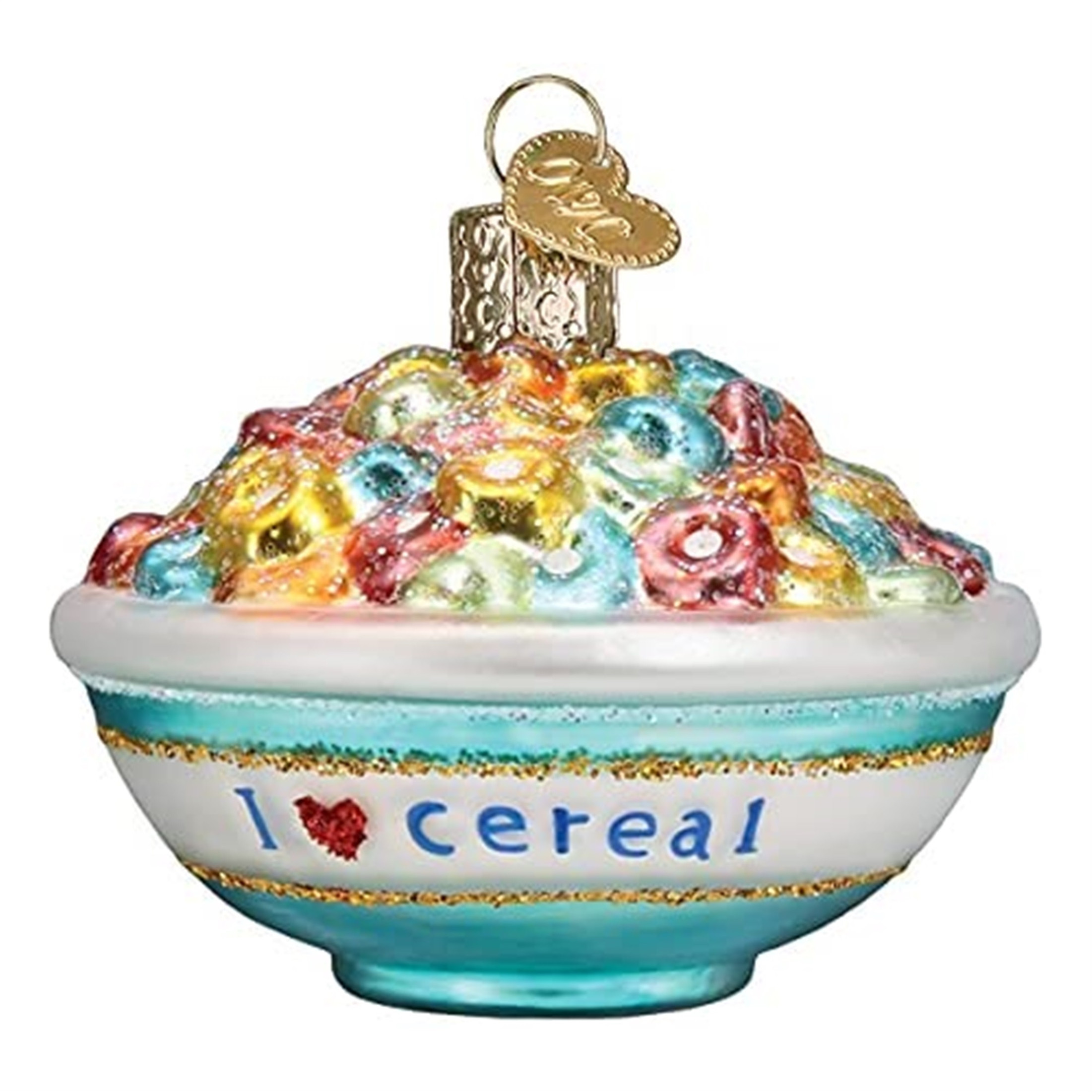 Old World Christmas Blown Glass Ornament for Christmas Tree, Bowl of Cereal