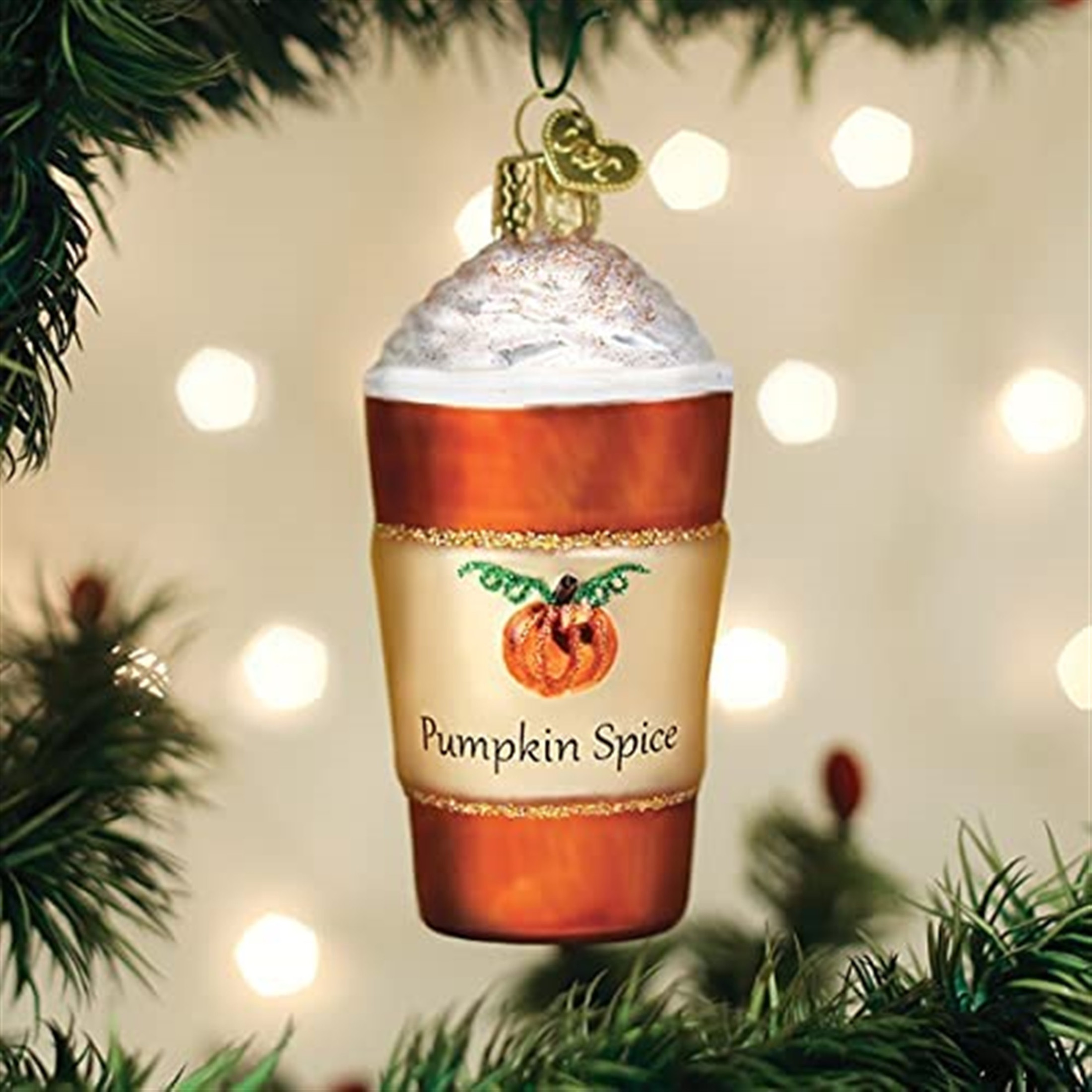 Old World Christmas Glass Blown Ornament for Tree, Pumpkin Spice Latte