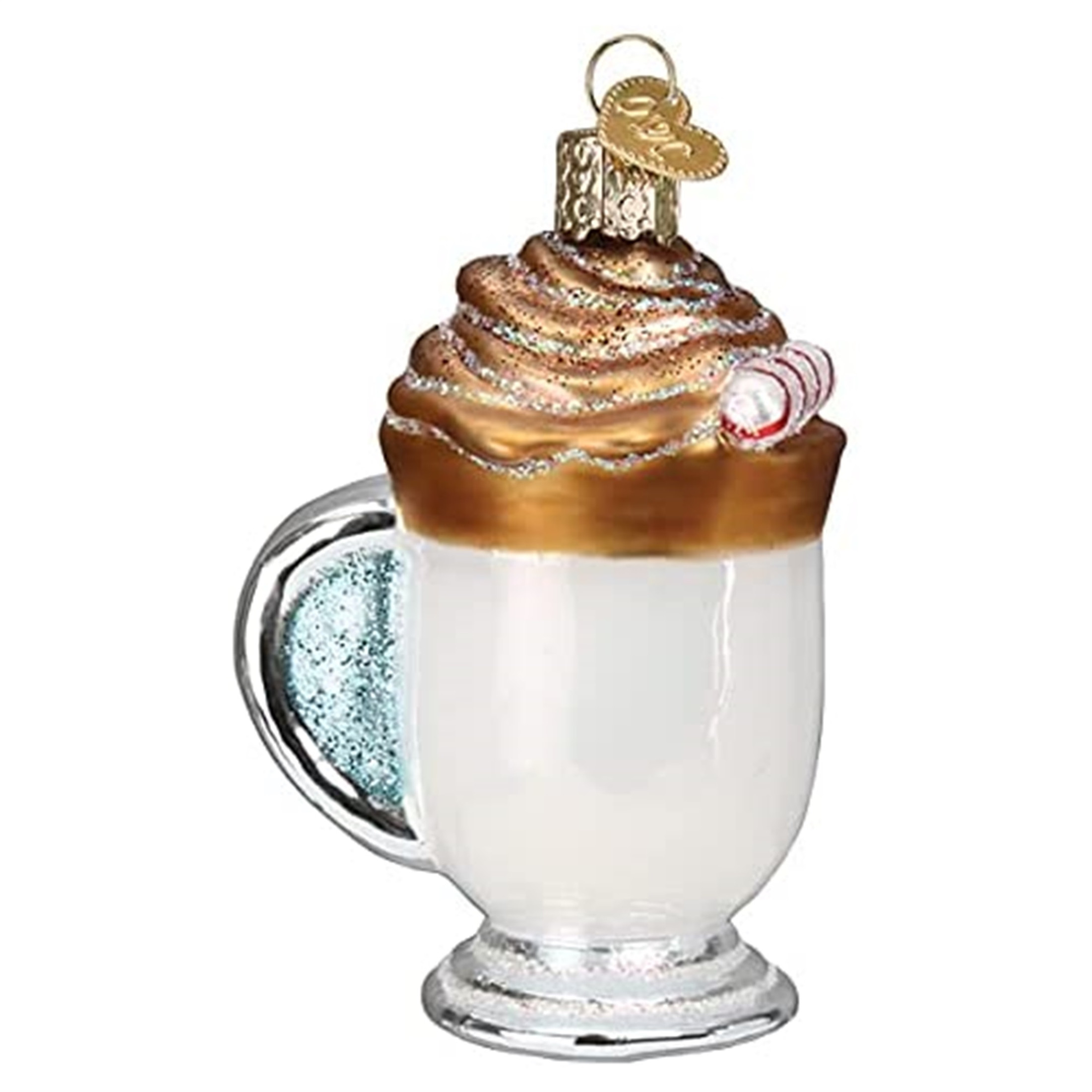 Old World Christmas Glass Blown Ornament, Whipped Coffee, 3.5" (With OWC Gift Box)