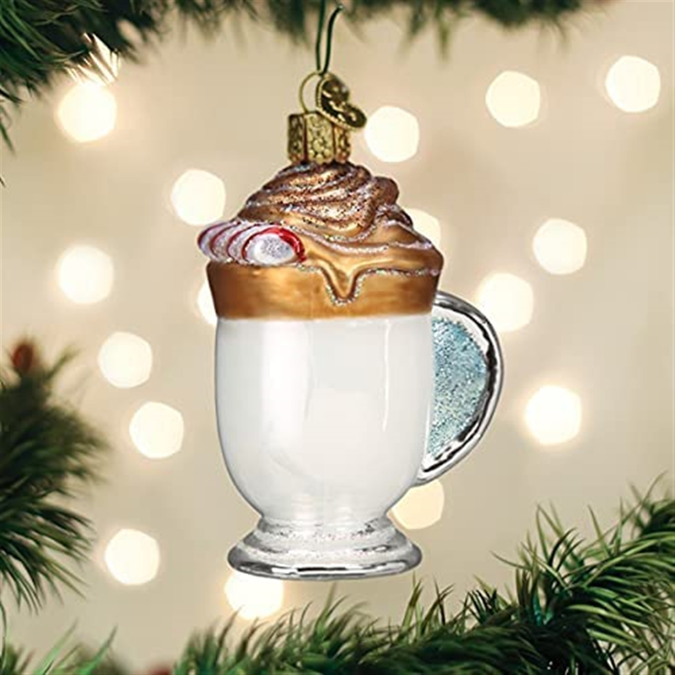 Old World Christmas Blown Glass Ornament for Christmas Tree, Whipped Coffee