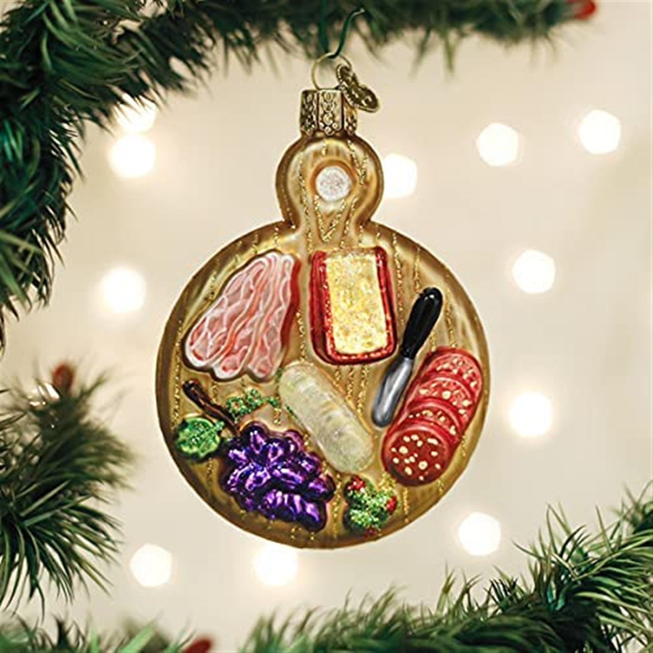 Old World Christmas Glass Blown Ornament, Charcuterie Board (With OWC Gift Box)