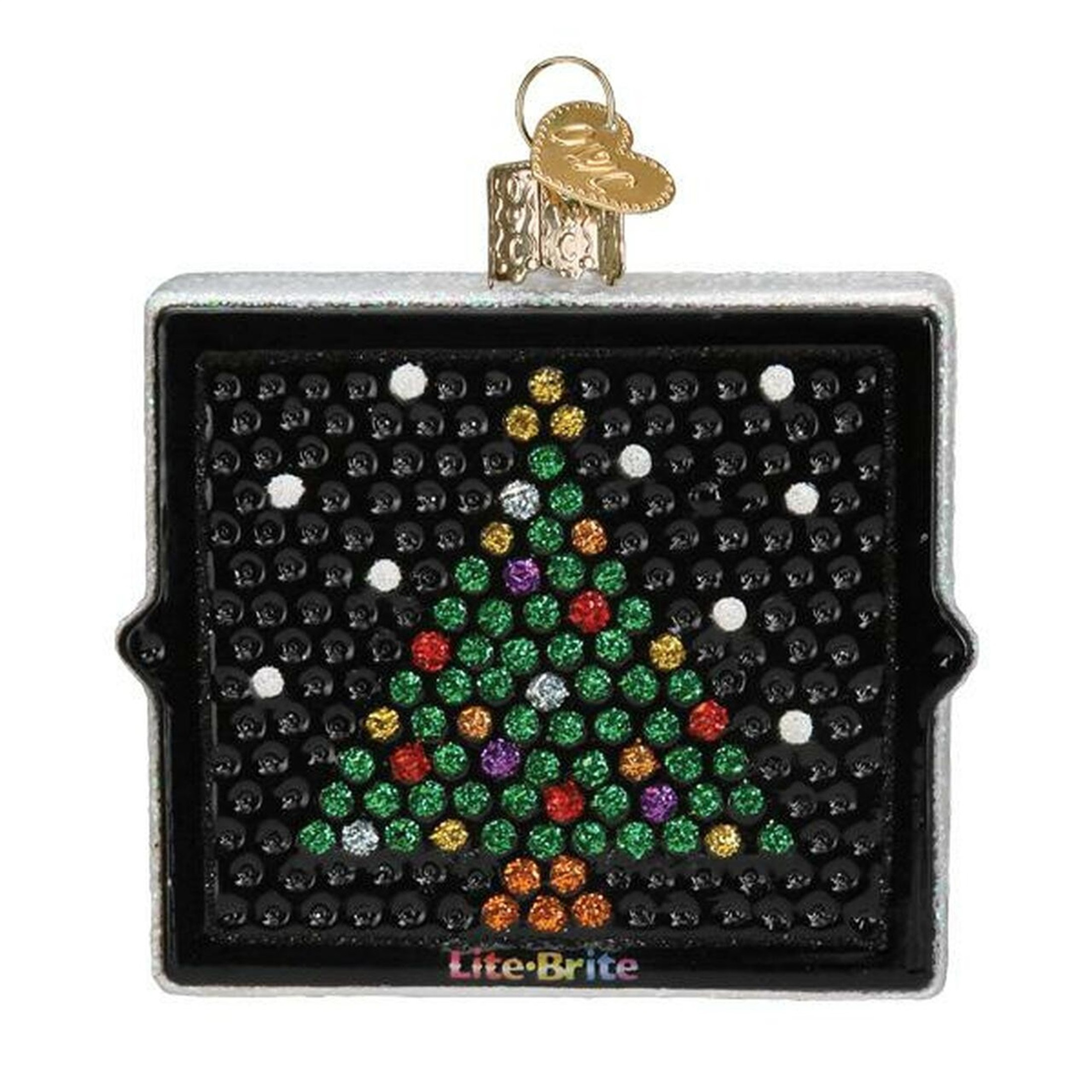 Old World Christmas Glass Blown Ornament for Christmas Tree, Hasbro Lite Brite