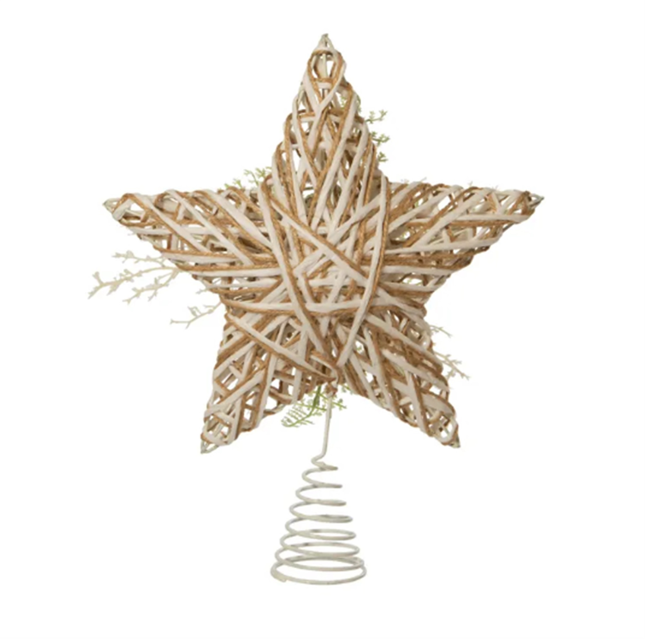 Kurt Adler (#H4205) Natural w/ Pinecone Accent Star Christmas Tree Topper, 12"
