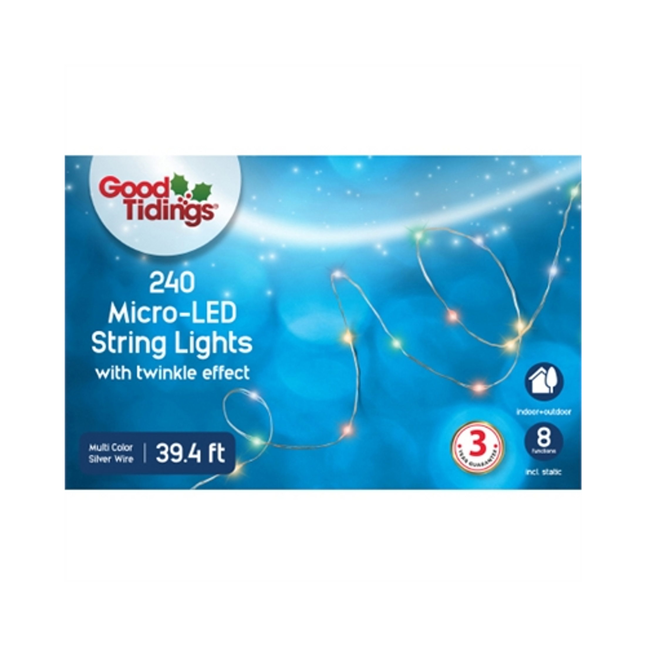 Good Tidings (#9957633) Micro-LED String Lights w/ 8 Functions, 39.4'