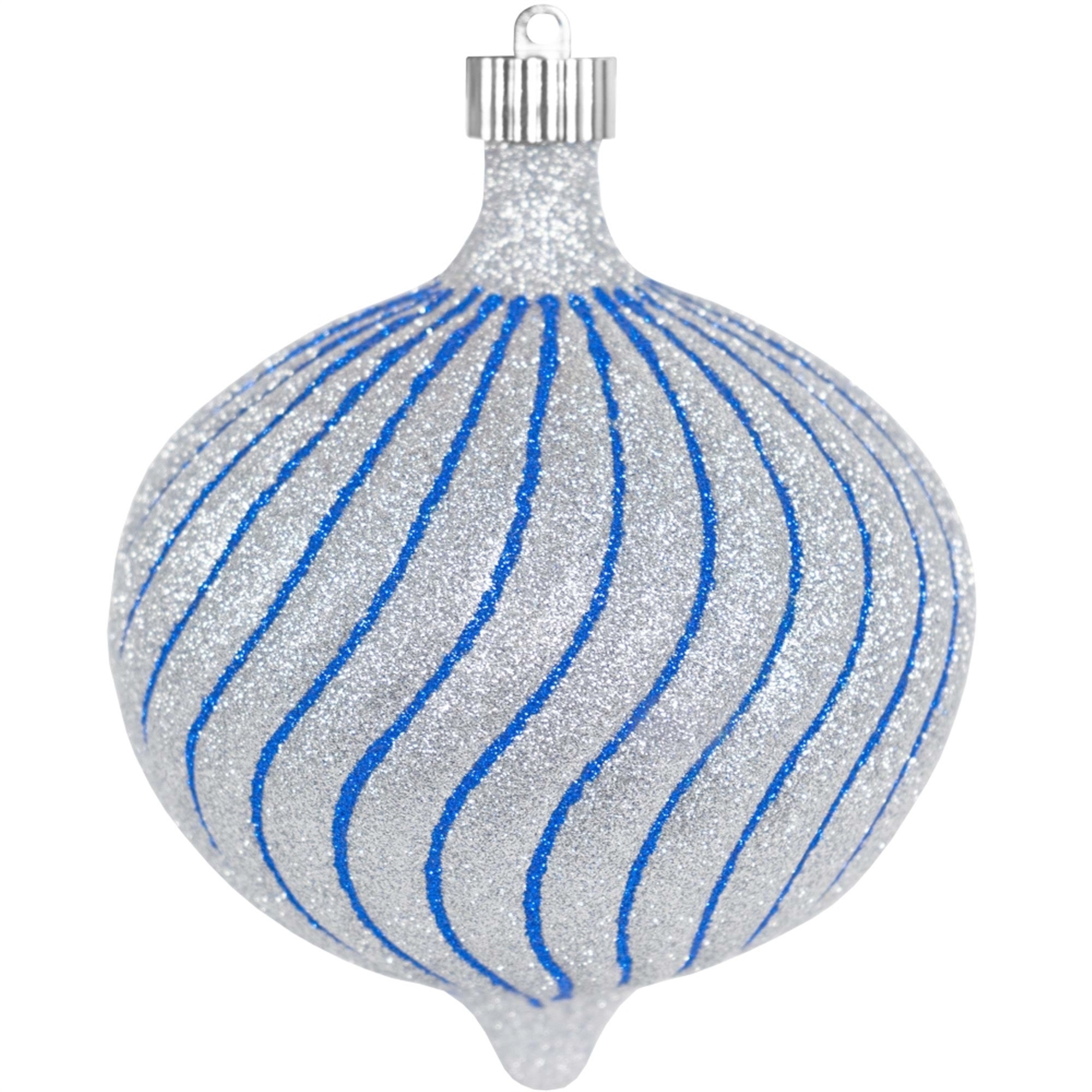 Christmas By Krebs Decorative Ball Ornaments, Blue & Silver, 6" (Pack of 8)