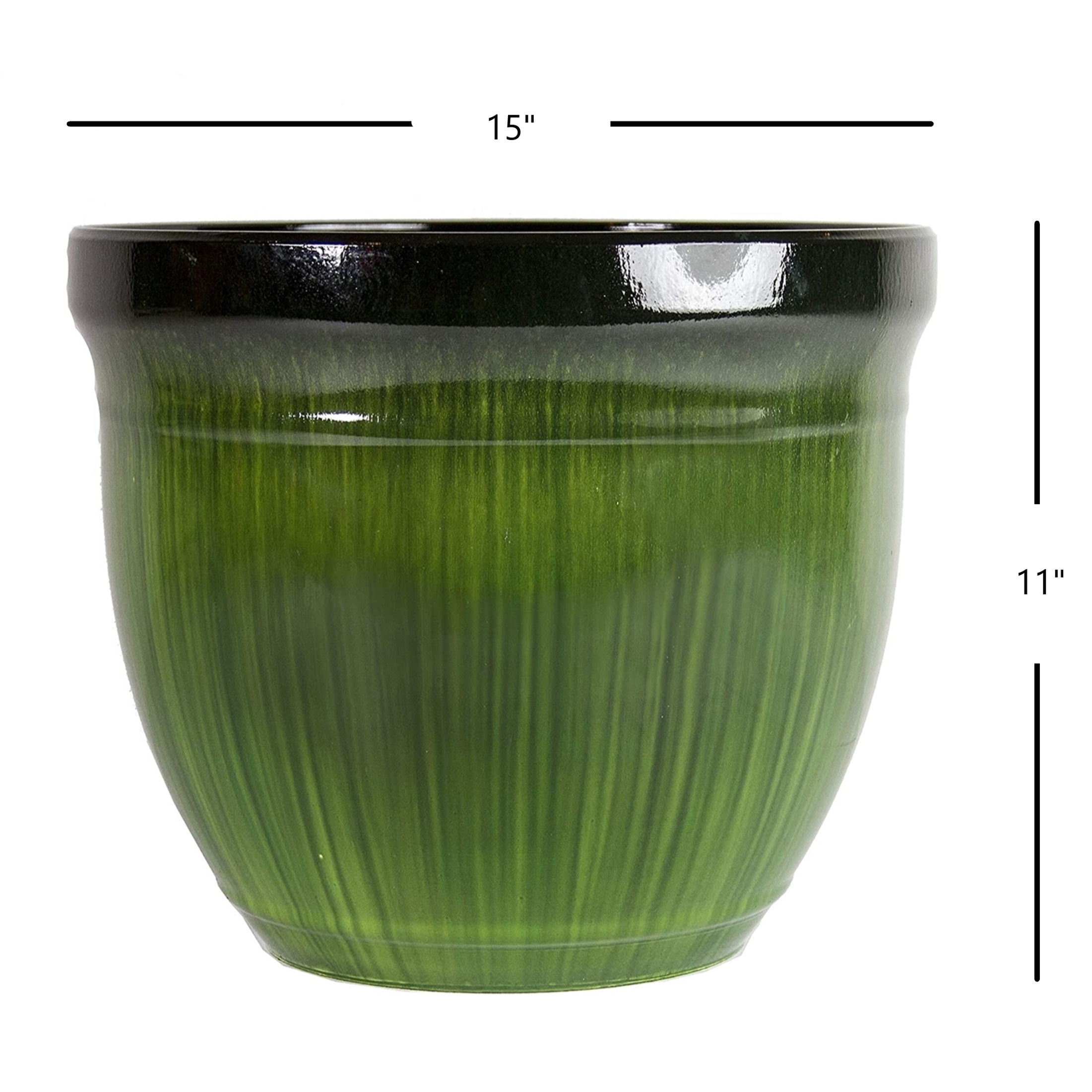 Gardener Select Madison Planter, Green Drip, 15"