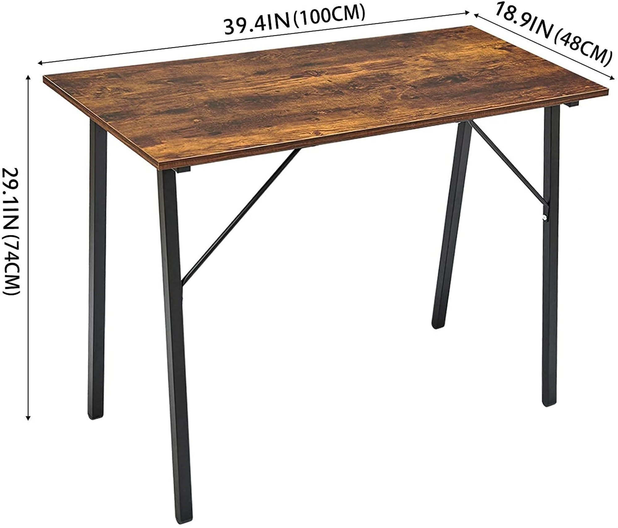 Coavas Computer Desk for Home Office, Modern Wood, Rustic Walnut, 39"