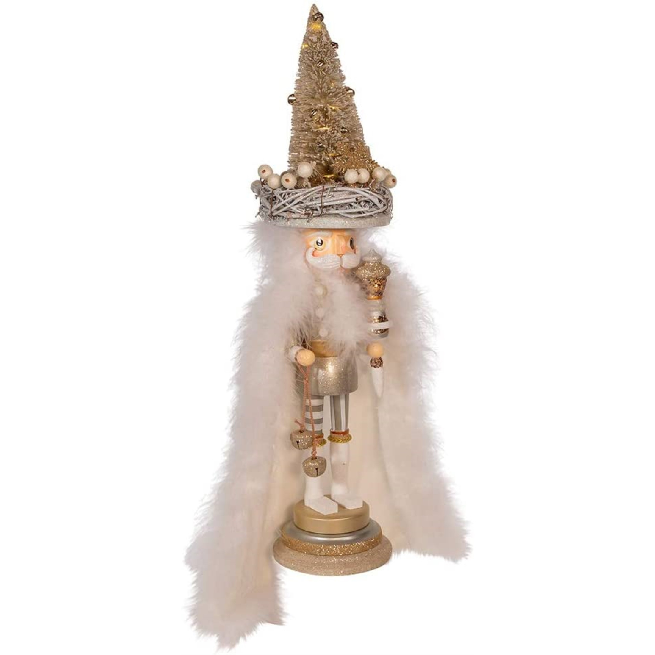 Kurt Adler Hollywood Nutcrackers, Battery-Operated Forest Nest Hat Nutcracker, 18"