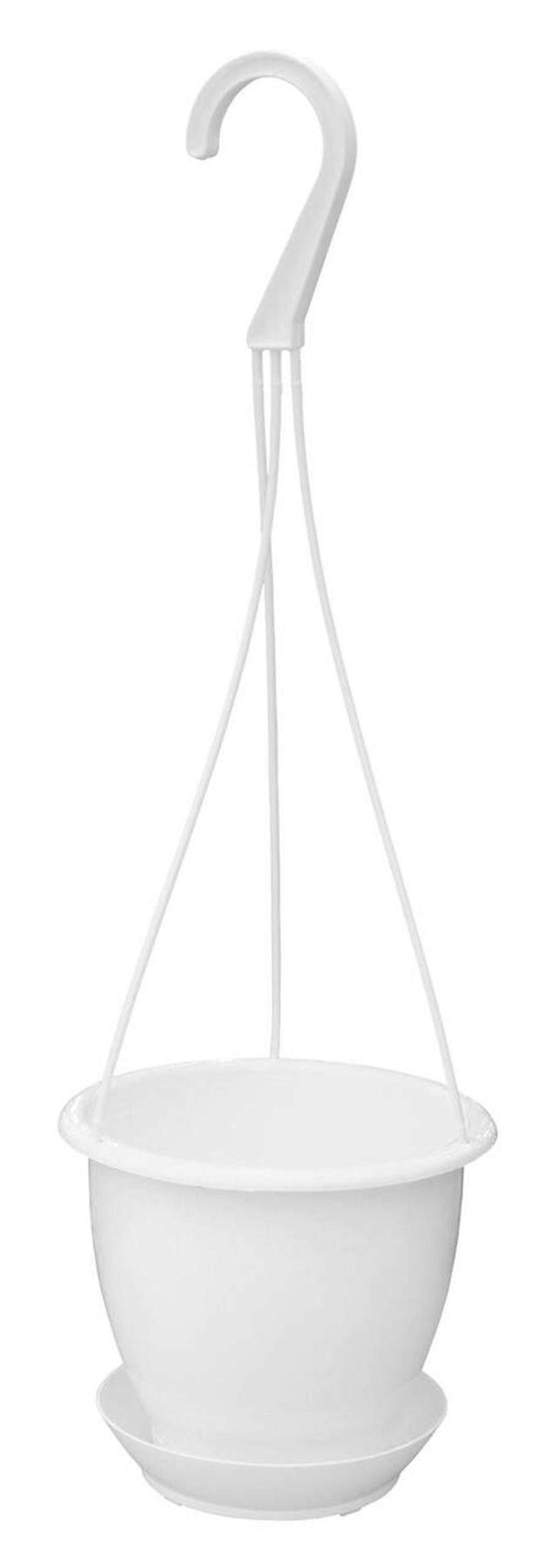 Garden Elements Out/Indoor Hanging Basket Plastic Planter, White, 4.5"