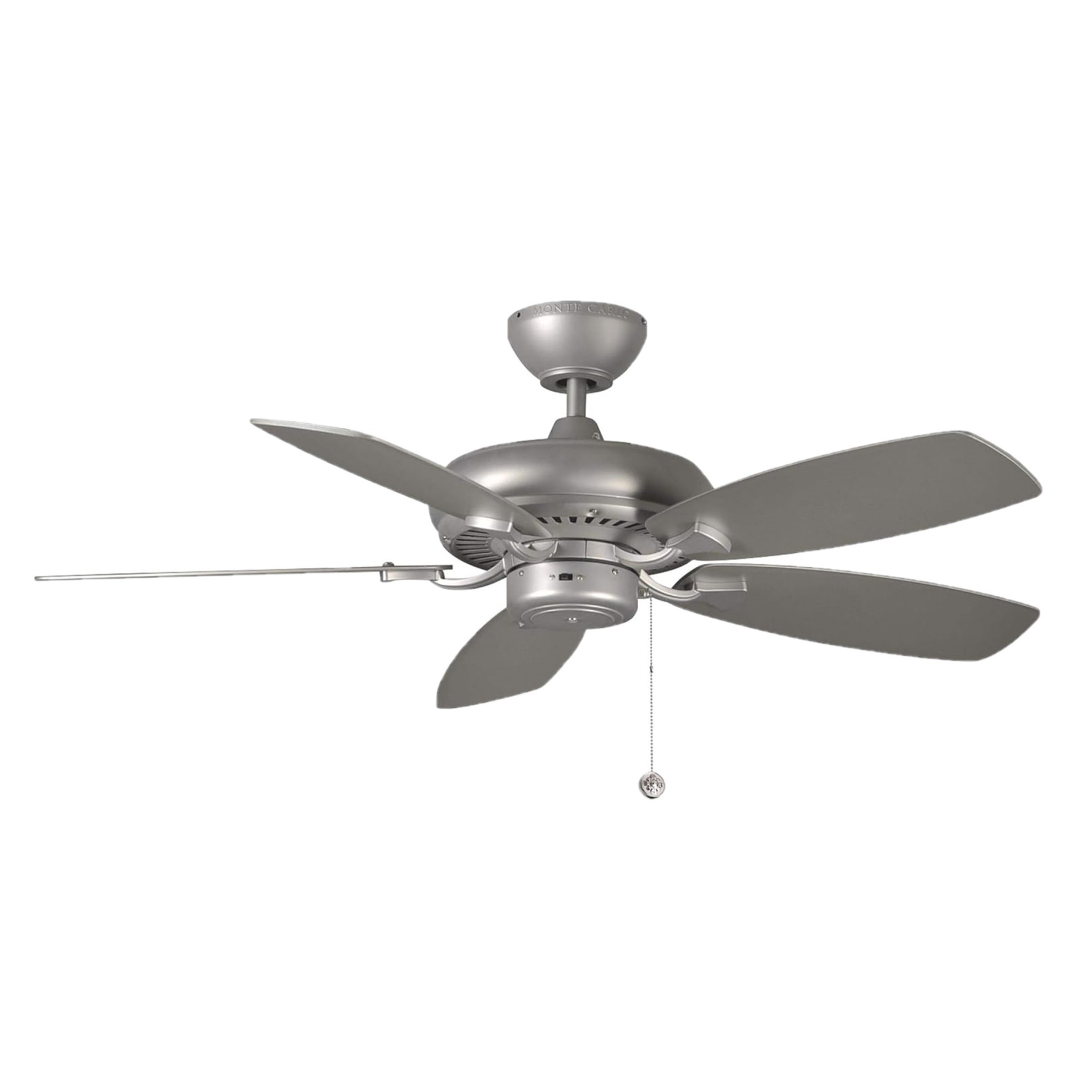 Monte Carlo Design Master II Ceiling Fan, ENERGY STAR, Reversible Blades, Brushed Pewter, 44"