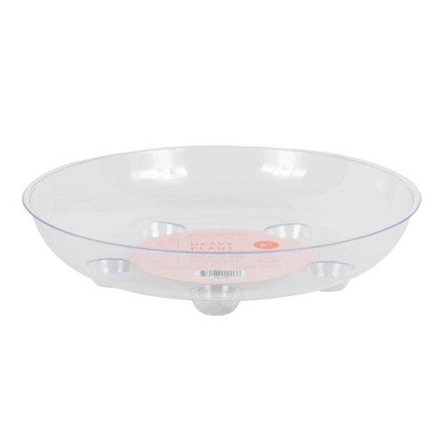 Curtis Wagner Plastics Clear Designer Series Heavy Plant Saucers, Footed — 6”