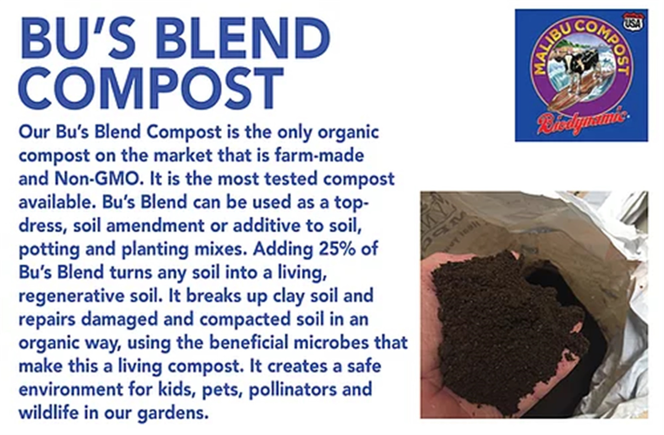 Malibu Compost Bu’s Blend Biodynamic Compost, 12 qt