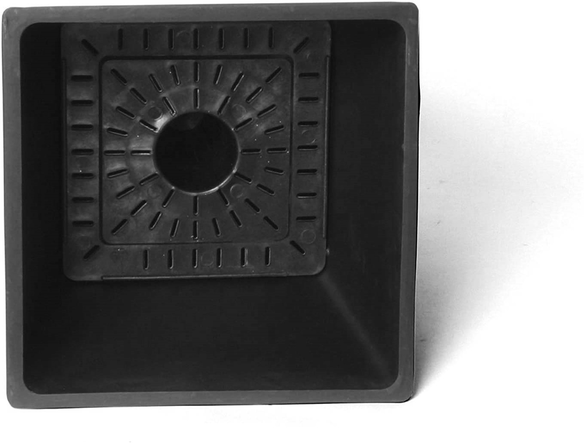 Algreen Valencia Indoor/Outdoor Resin Square Planter with Water Reservoir, Black, 10" x 13"