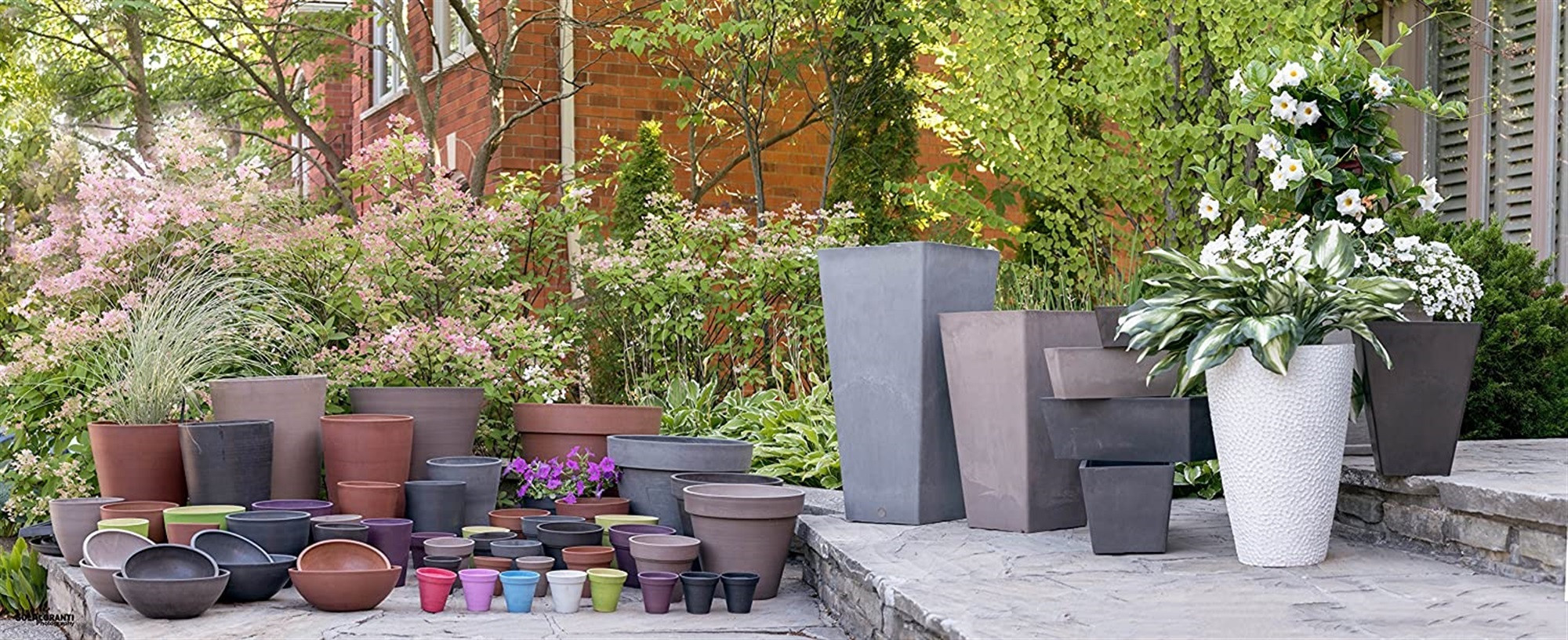 Algreen Valencia Indoor/Outdoor Tall Resin Square Planter with Water Reservoir, Black, 10" x 20"