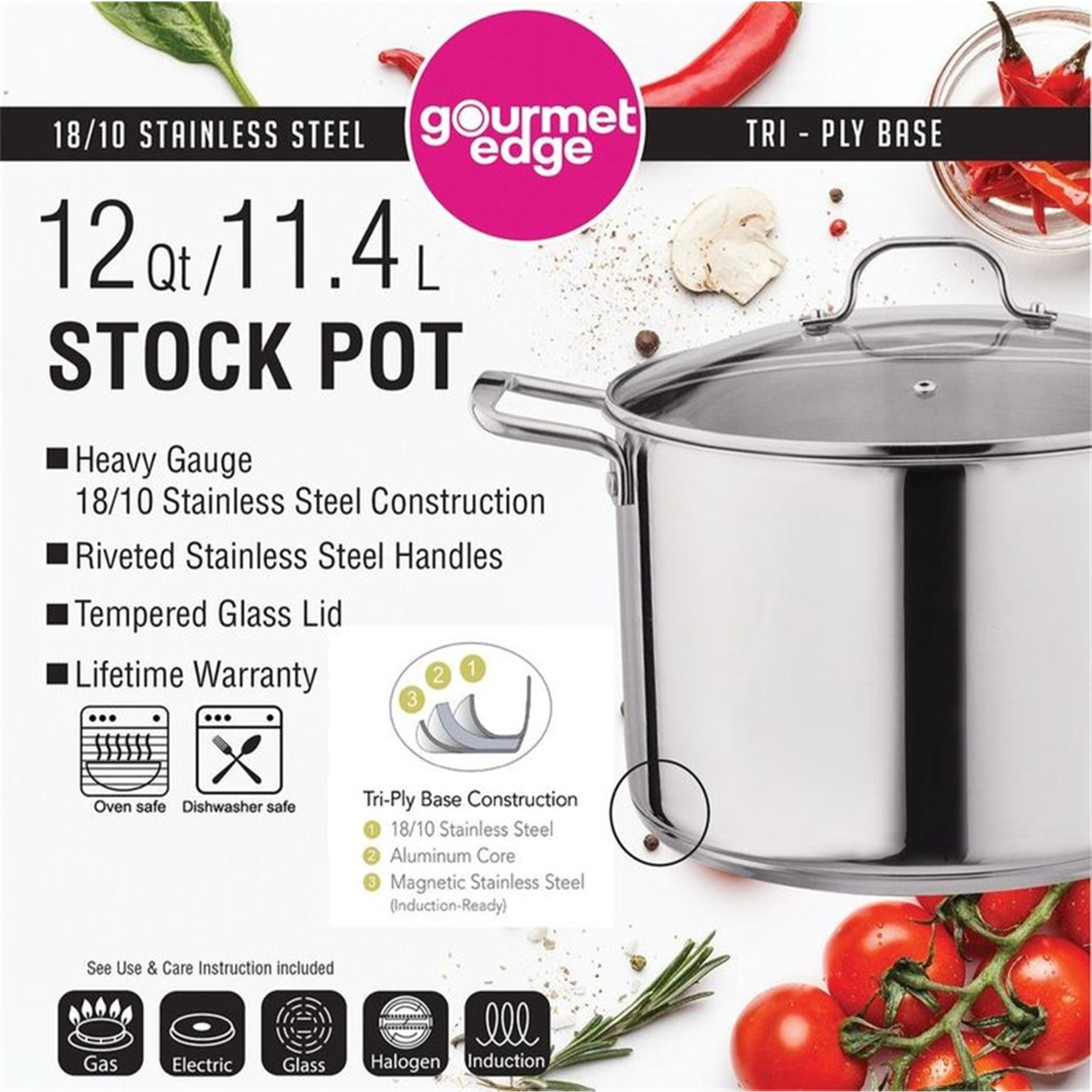 World Cuisine 11101-45 Grand Gourmet Stockpot