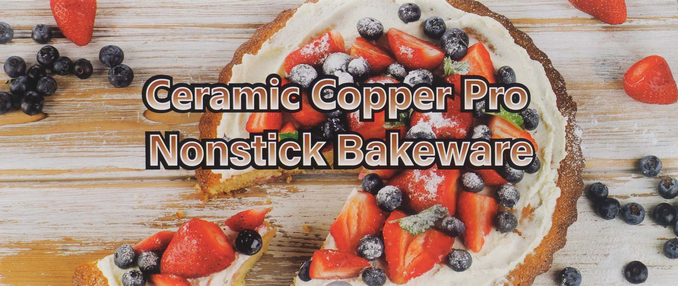 Gourmet Edge Copper Ceramic Nonstick Bakeware Set, Assorted Items, 6 Piece