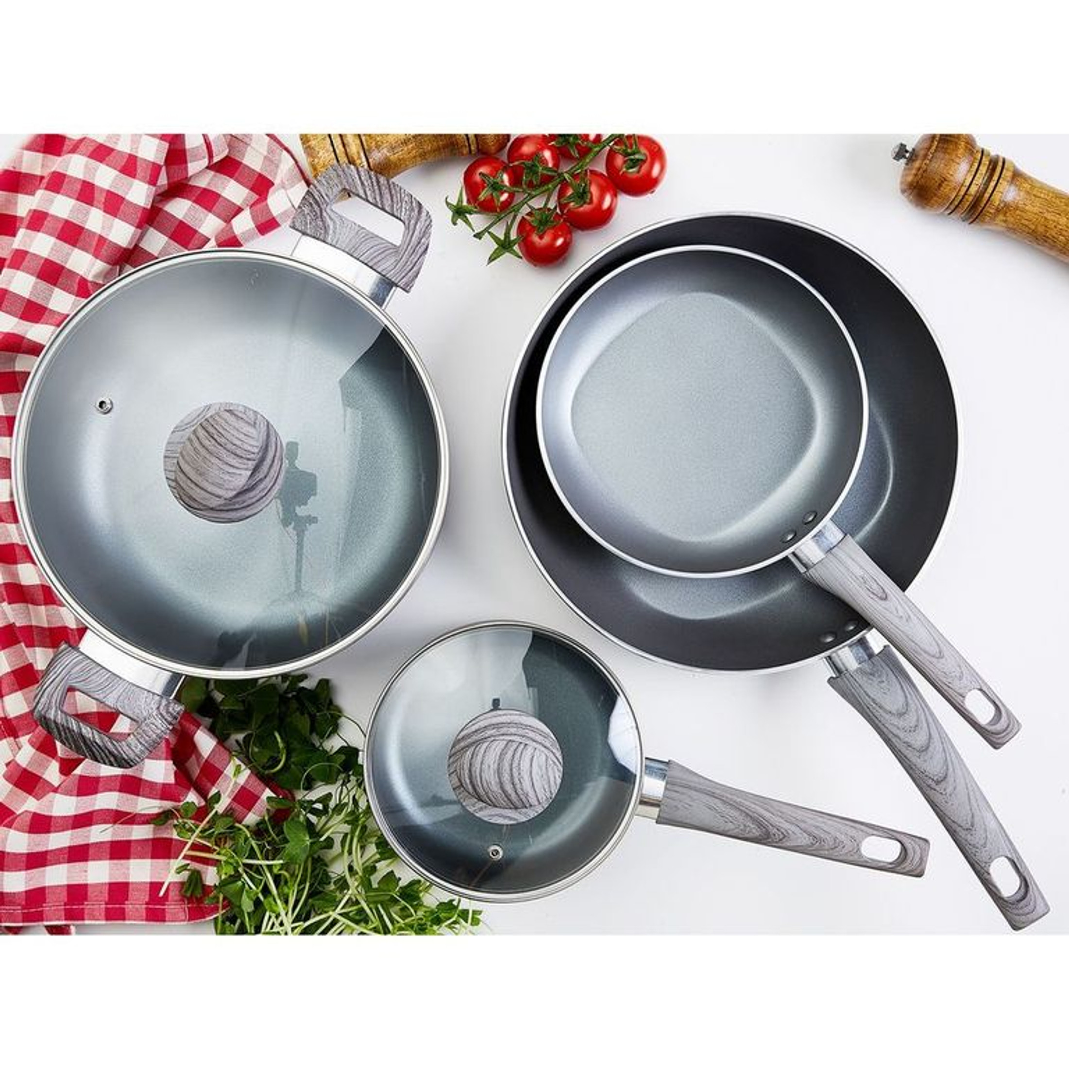 Not A Square Pan Nonstick Fry Pan, Grey, 8