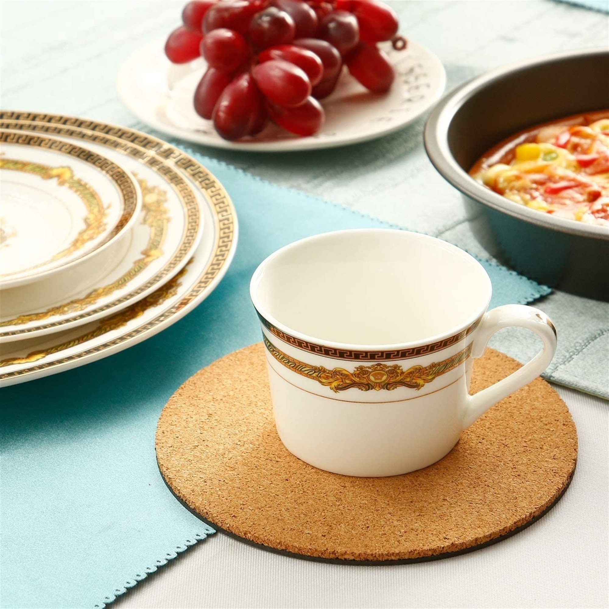 CWP Surface Protector Plant Mat Saucers, Assorted Colors, 8", Pack of 3
