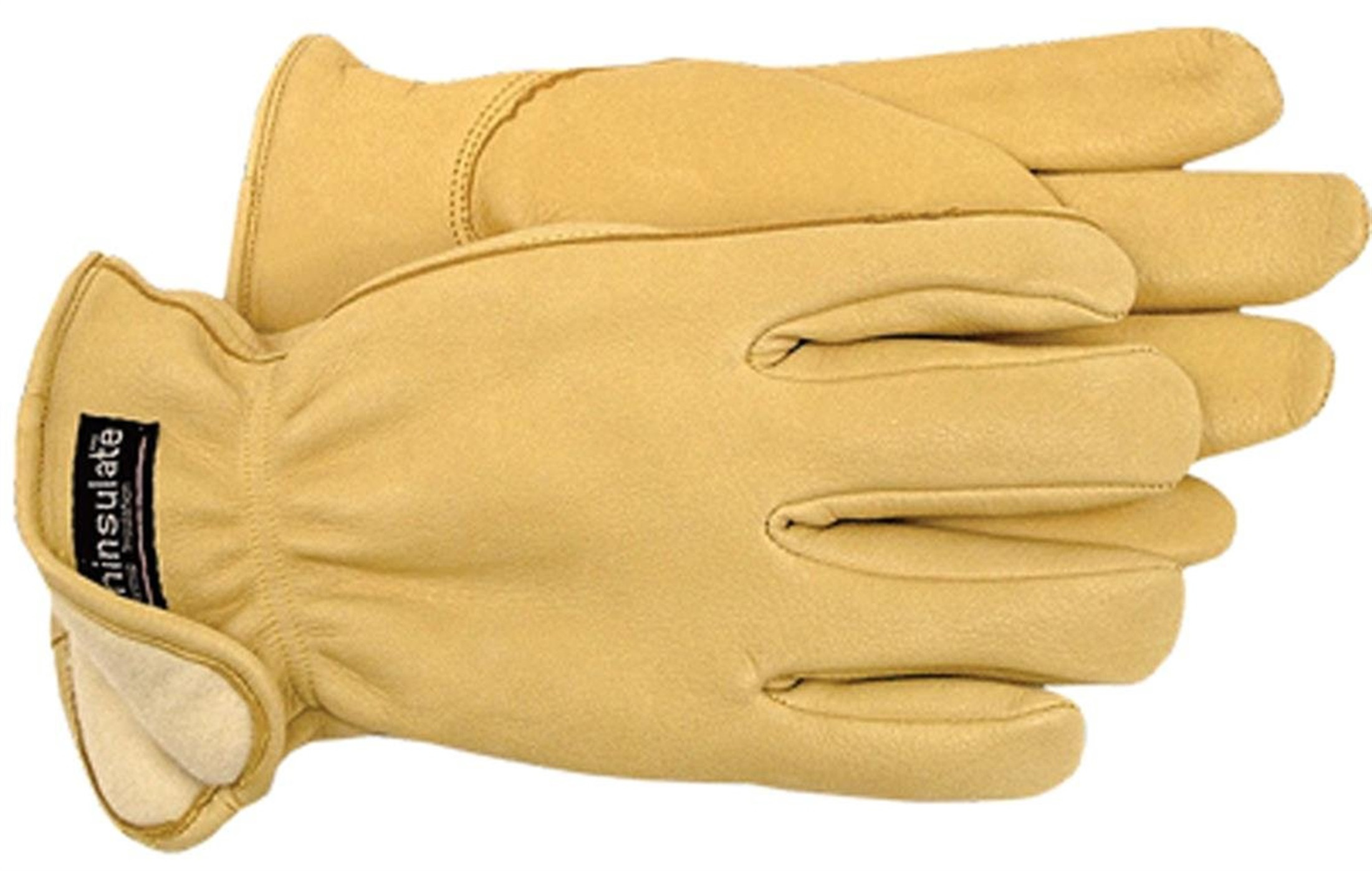 Boss Thermal Premium Grain Deerskin Leather Driver Gloves, Yellow, Small