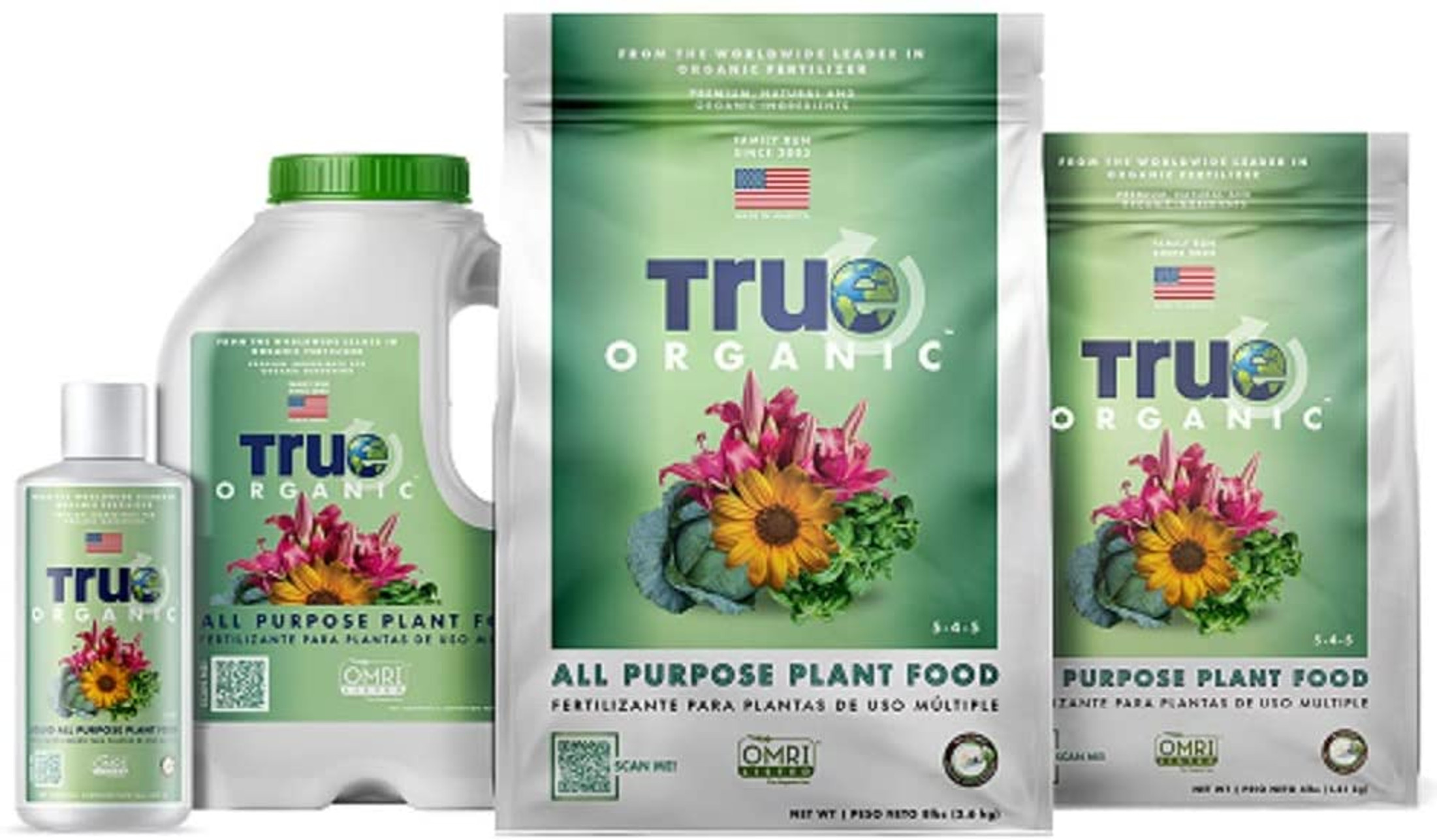 TRUE Organic - All-Purpose Plant Food Shaker Jug - CDFA, OMRI, for Organic Gardening, 4.5lbs