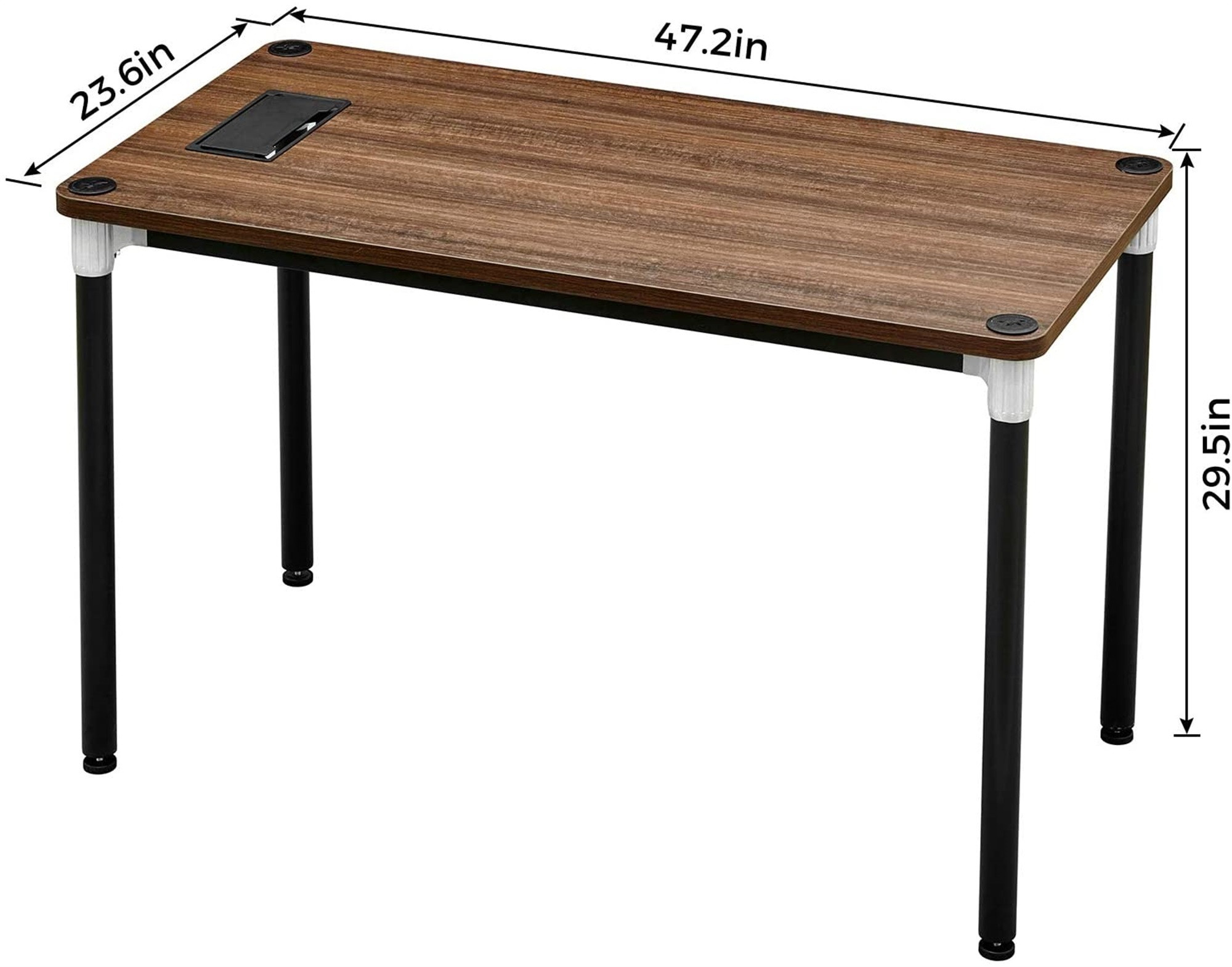 GreenForest Computer Desk Home Office Writing Small Desk, Modern Simple PC Table, Sturdy Workstation, Walnut, 47"