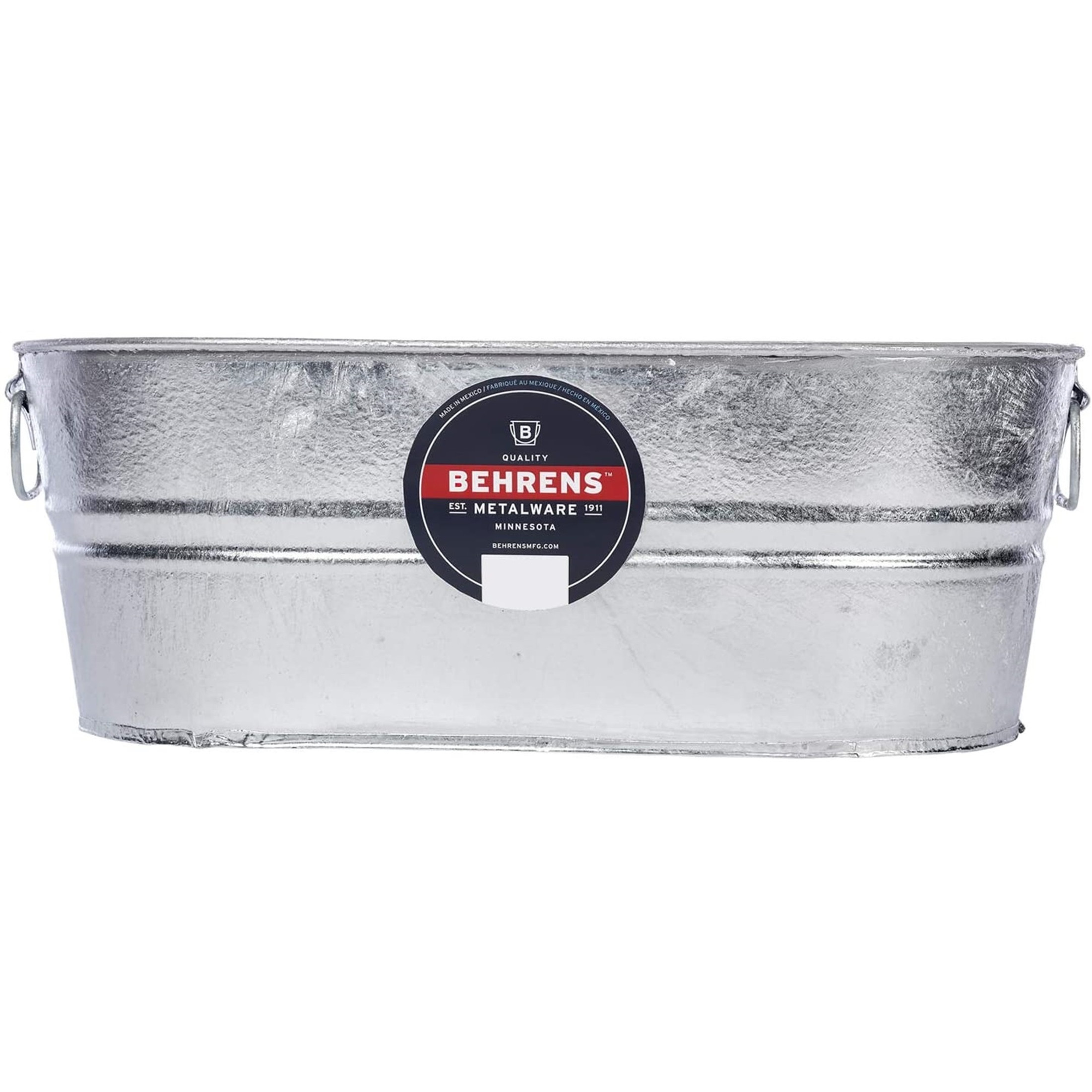 Behrens Hot Dipped Galvanized Steel Oval Planter/Tub, Silver, 5.5 Gallon Capacity