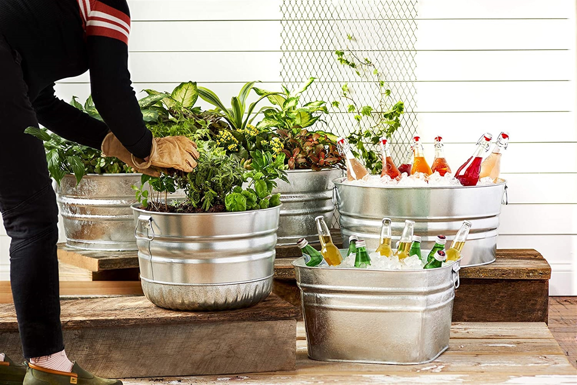 Behrens Galvanized Steel Bushel / Utility Basket, 1 Bushel (35 L)