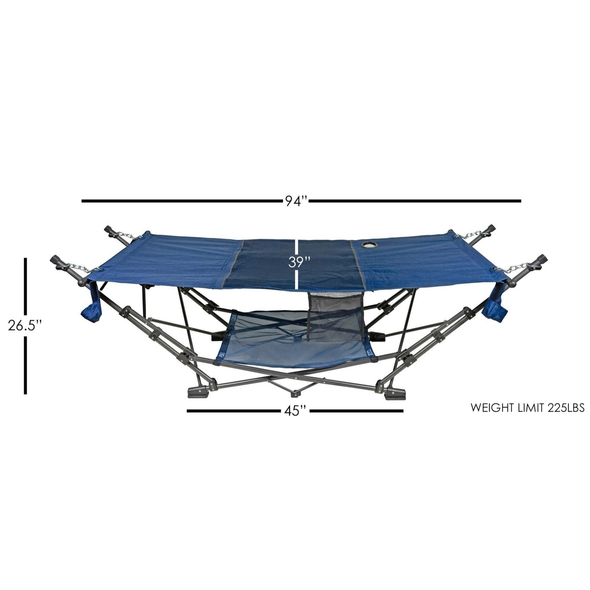 Zenithen Full-Sized Portable Folding Out/Indoor Hammock, Blue