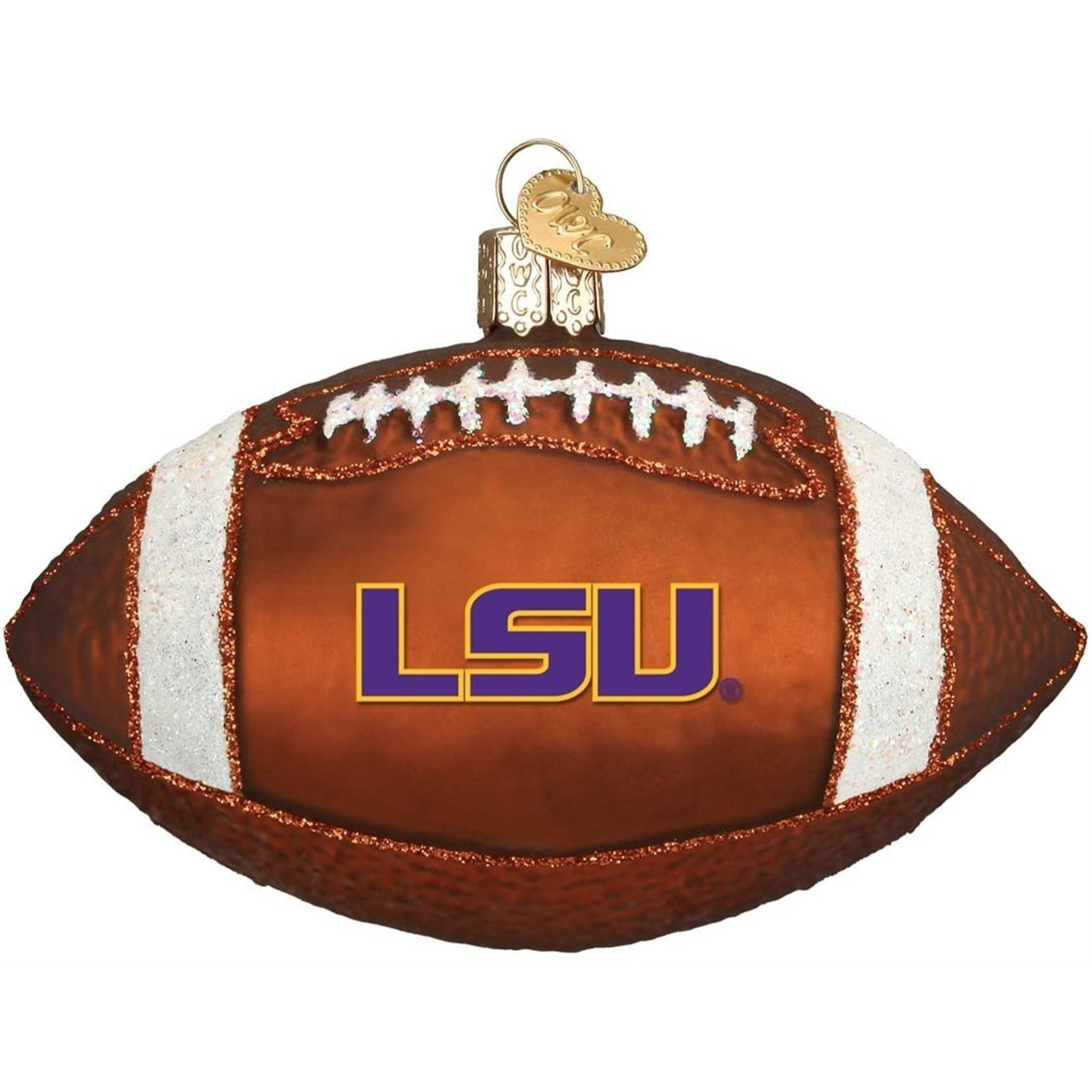 Old World Christmas Blown Glass Ornament for Christmas Tree, LSU Football