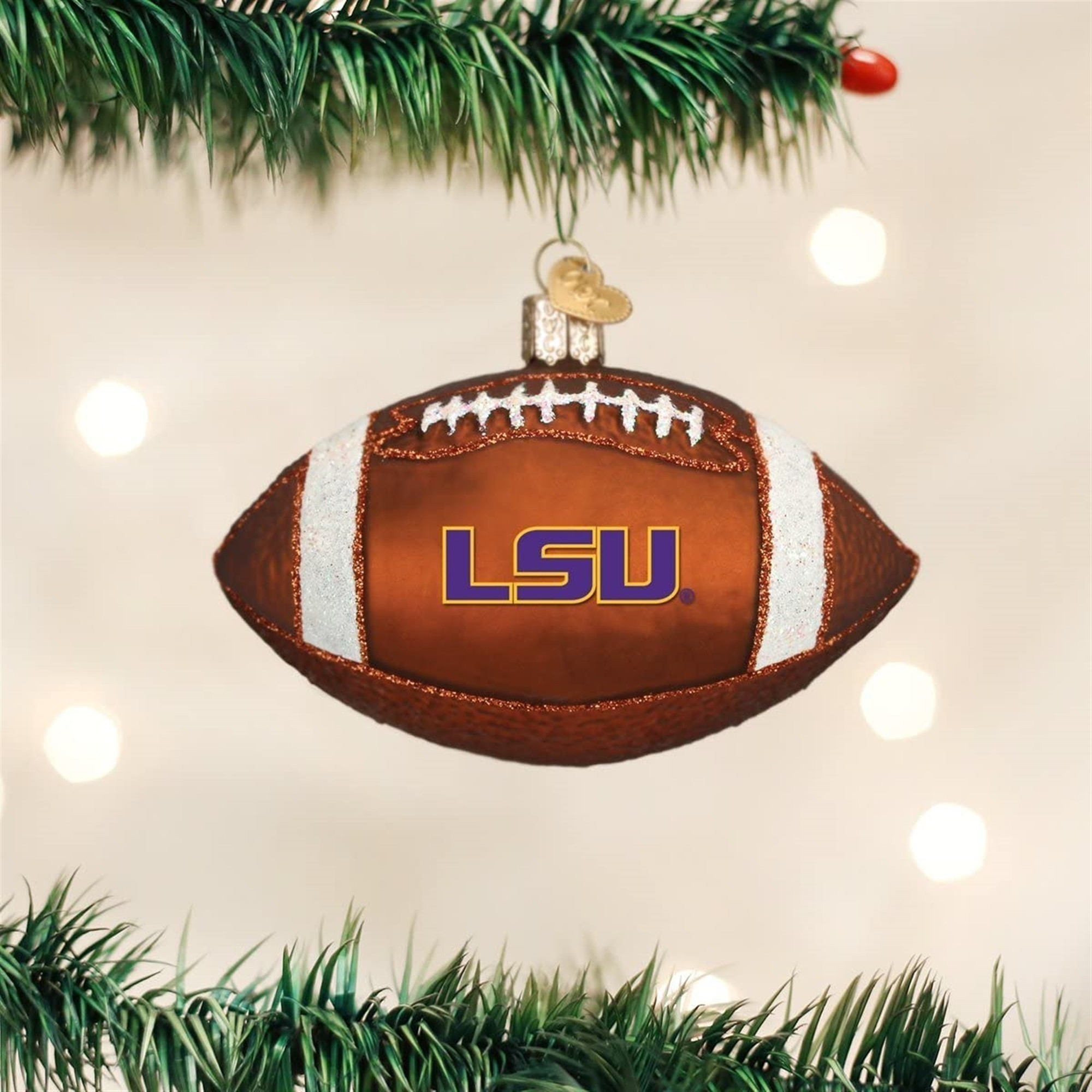Old World Christmas Blown Glass Ornament for Christmas Tree, LSU Football