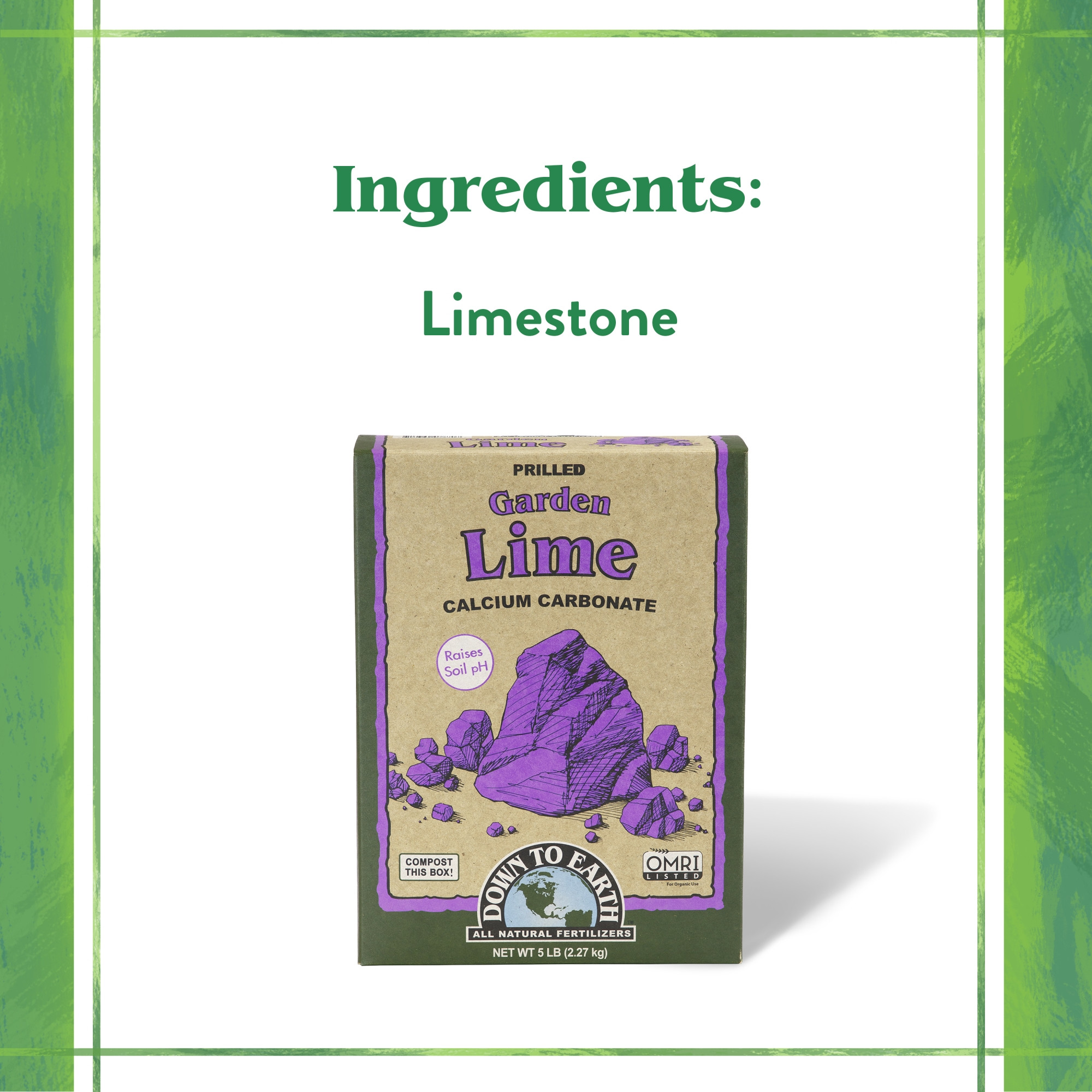 Down To Earth Organic Prilled Garden Lime Calcium Carbonate Soil