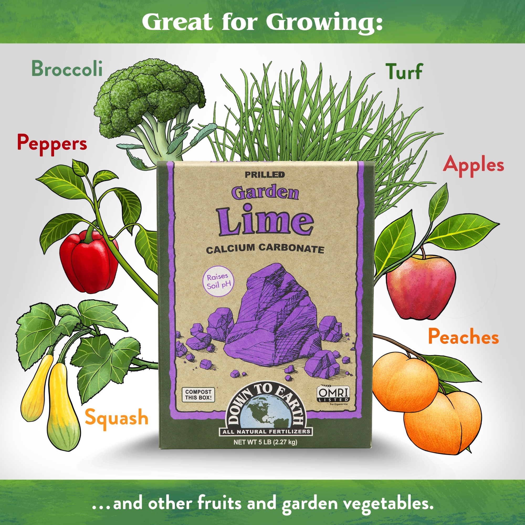 Down To Earth Organic Prilled Garden Lime Calcium Carbonate Soil