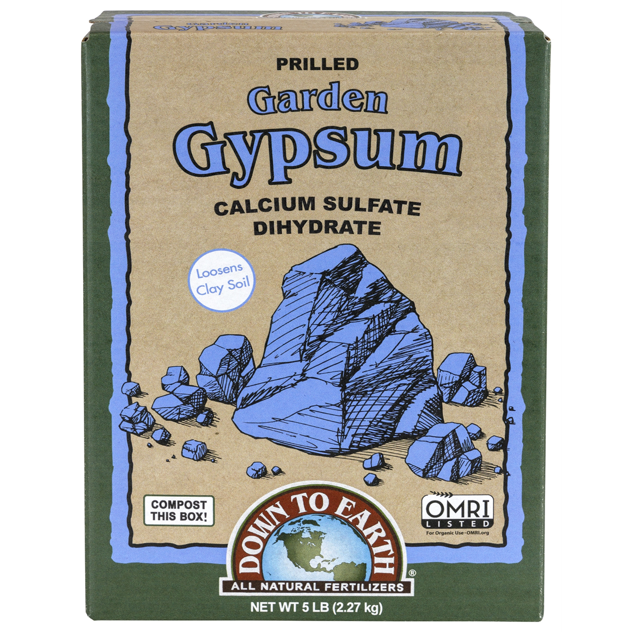 Down To Earth Organic Garden Gypsum Calcium Sulfate Dihydrate, 5 lbs