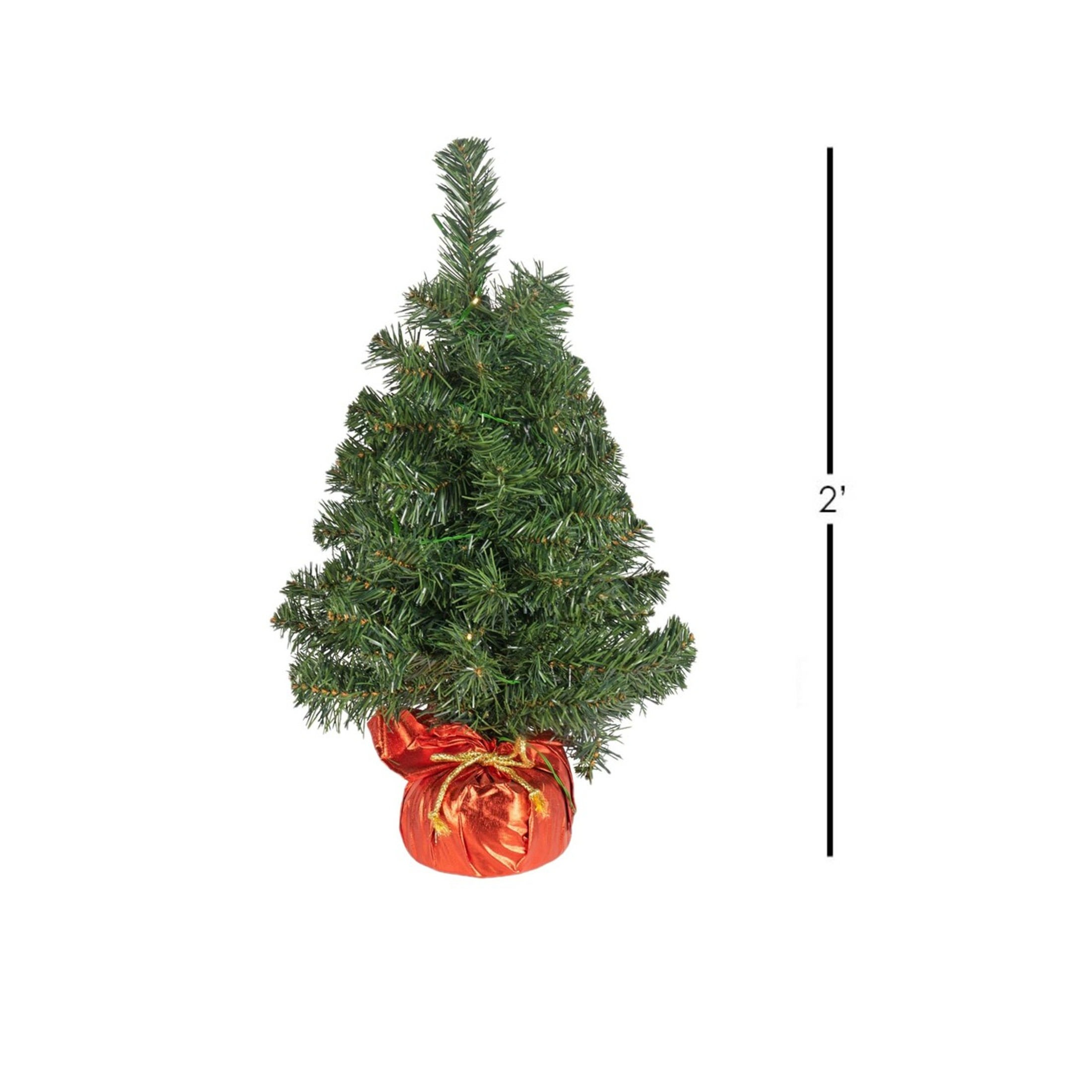 National Tree Noble Spruce Tree with LED Lights, Assorted, 2' (Pack of 3)