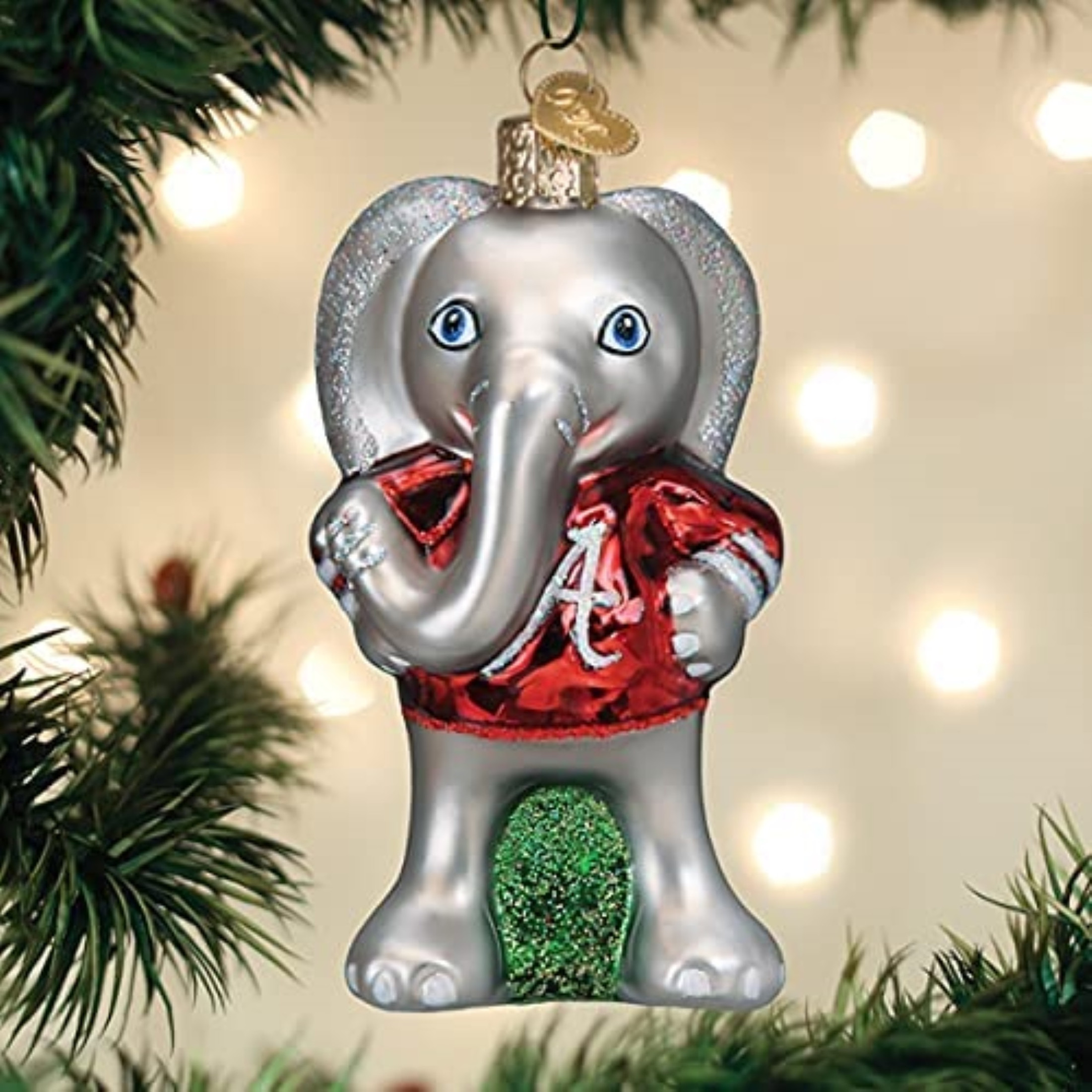 Old World Christmas Blown Glass Ornament for Christmas Tree, Alabama Big Al