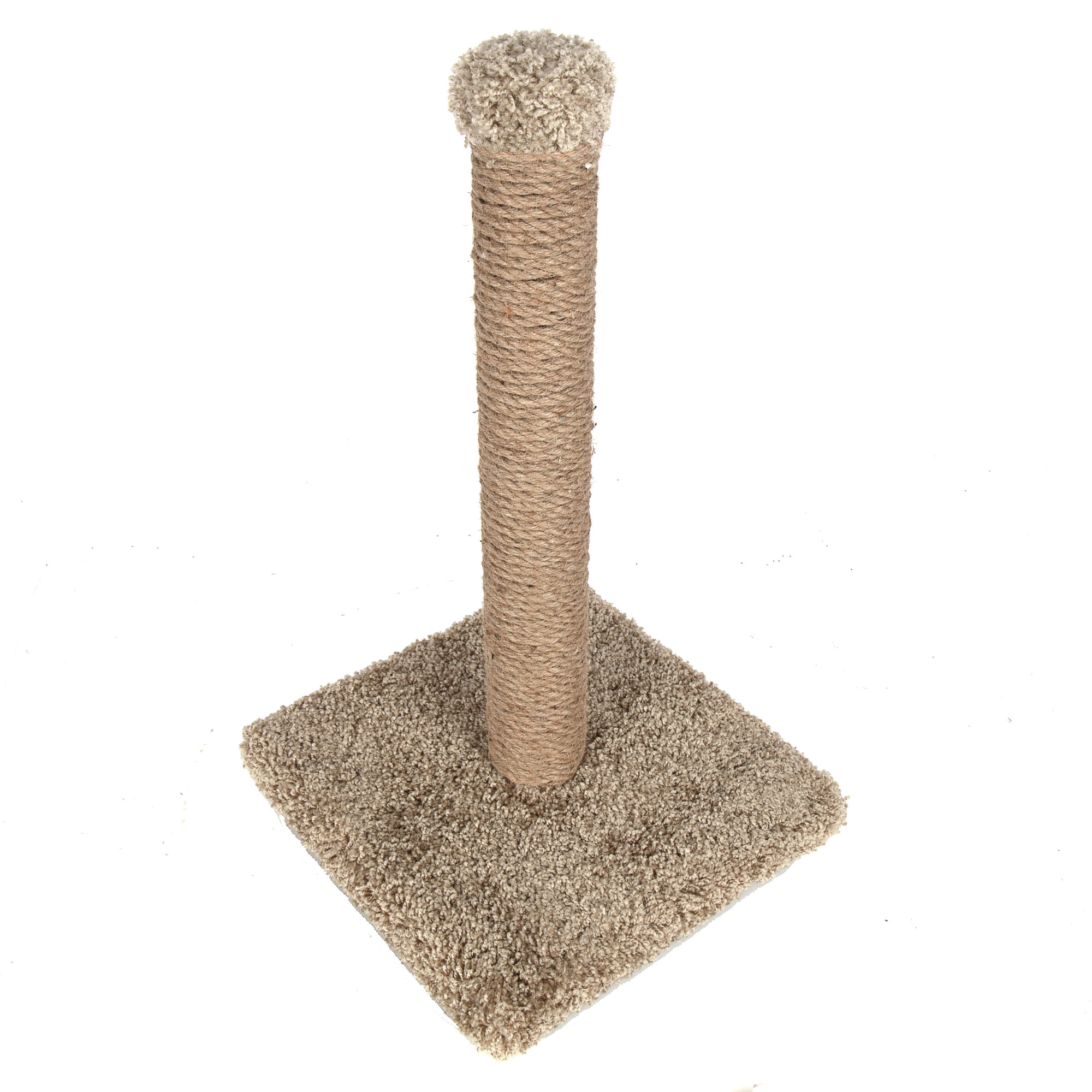 Ware Pet Products Rope Scratching Post with Carpeted Base for Cats, 21”