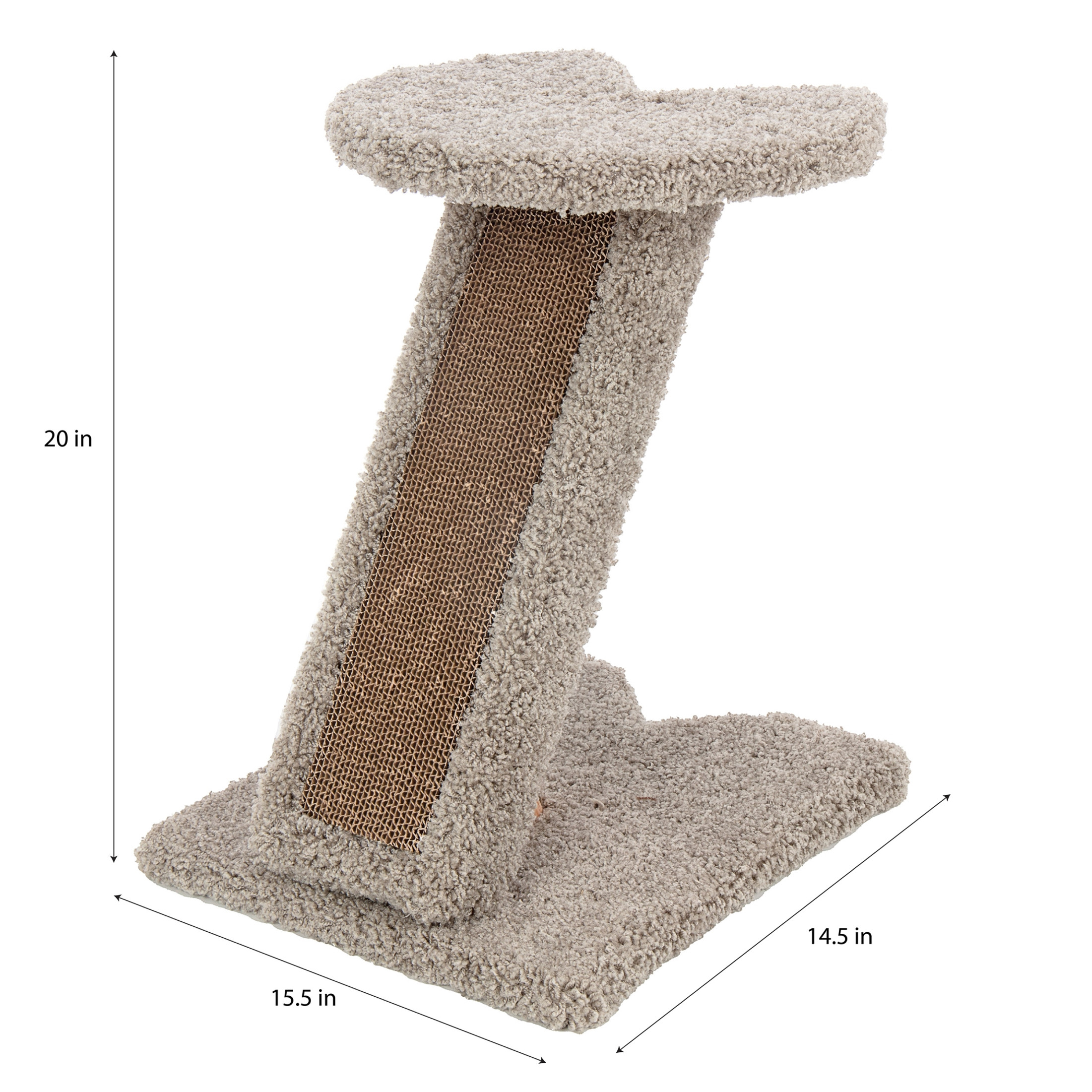 Ware Products Corner Scratch with Cardboard and Carpet for Cats, 20" Height Ware Products Corner Scratch with Cardboard and Carpet for Cats, 20" Height