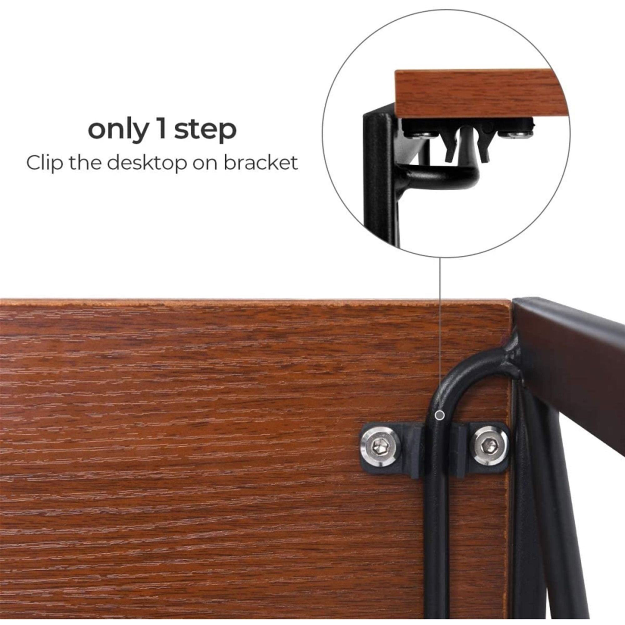 Coavas Writing Computer Desk Modern Simple Study Desk Industrial Style Folding Laptop Table for Home Office Notebook, Walnut Brown, 40"