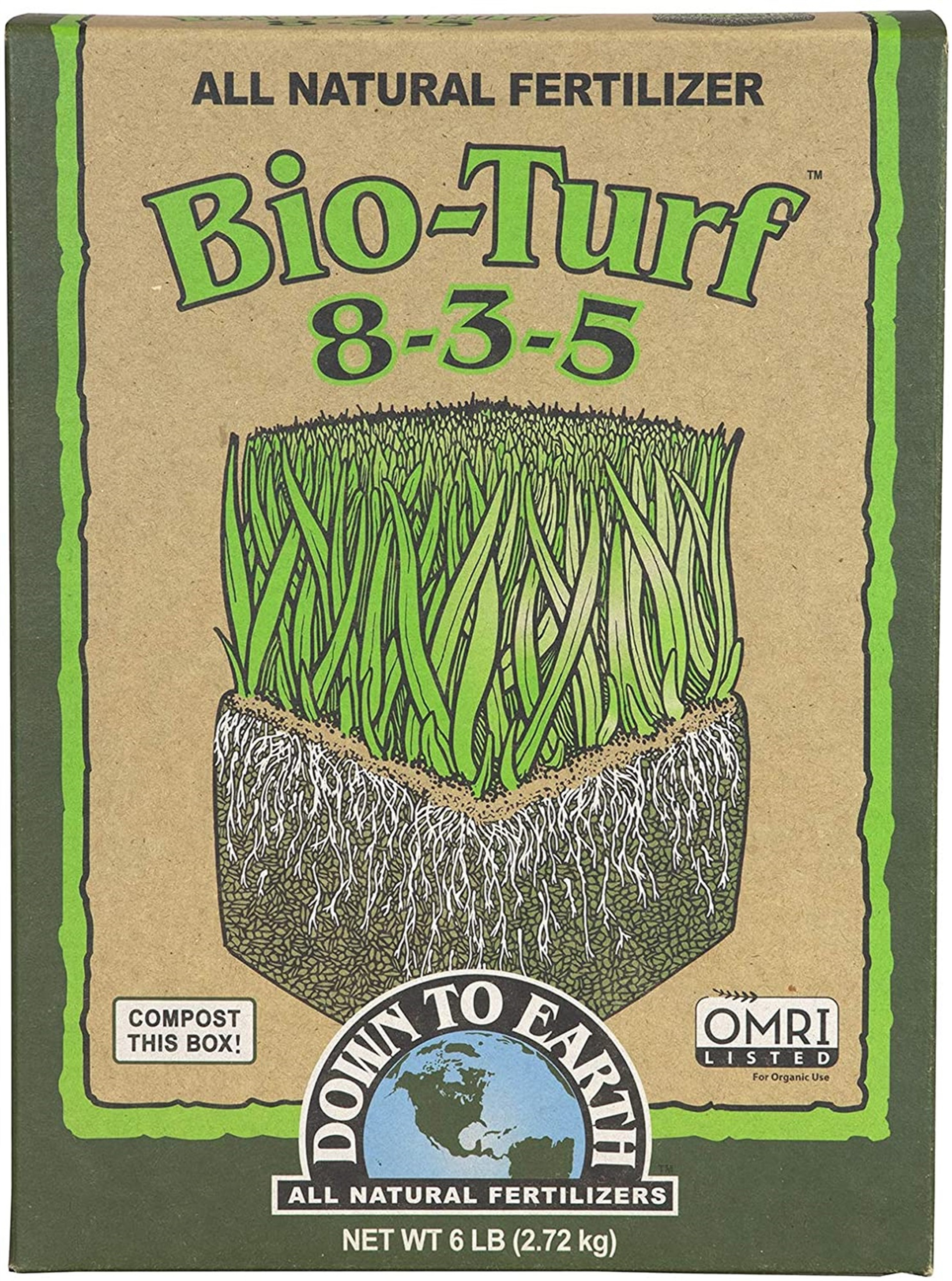 Down to Earth Organic Natural Bio-Turf Fertilizer Mix 8-3-5, 6 lb