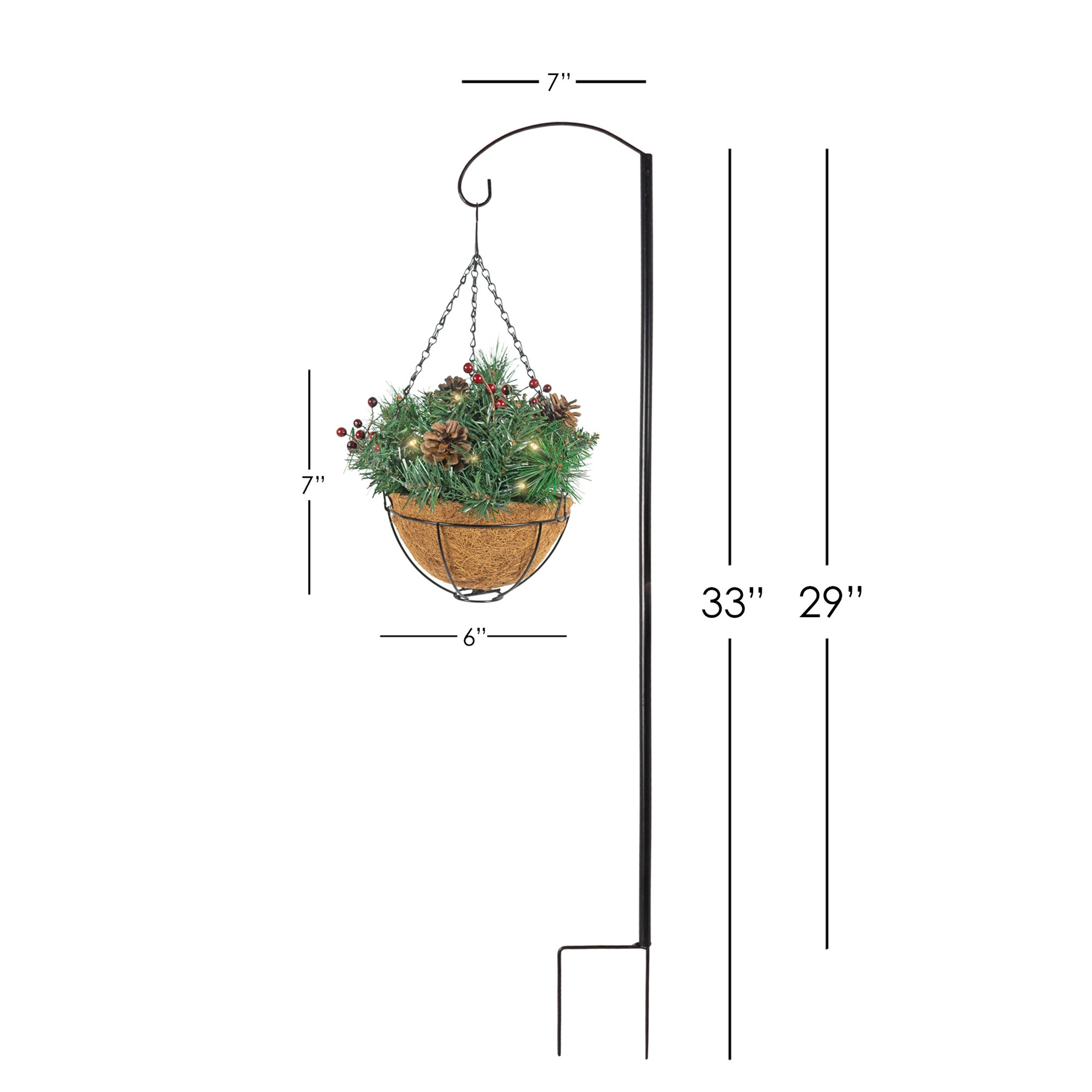 Equinox 2 Holiday Wonderland Artificial Christmas Hanging Baskets with Shepherd's Hooks (Pack of 2) Equinox 2 Holiday Wonderland Artificial Christmas Hanging Baskets with Shepherd's Hooks (Pack of 2)