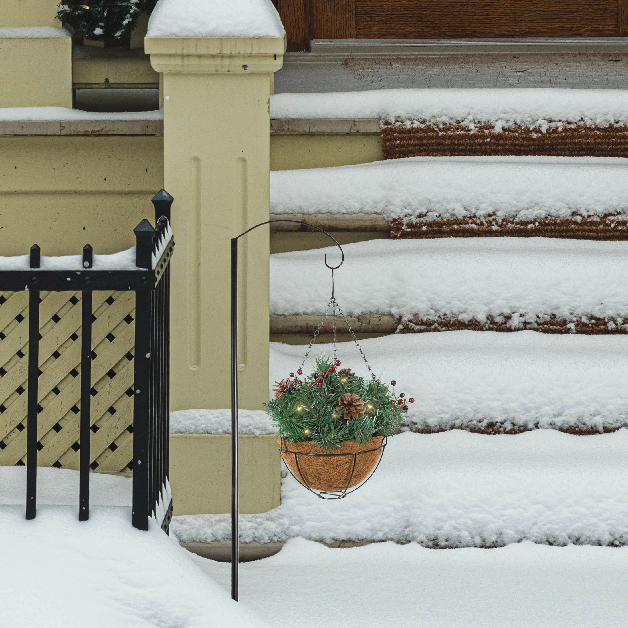 Equinox 2 Holiday Wonderland Artificial Christmas Hanging Baskets with Shepherd's Hooks (Pack of 2) Equinox 2 Holiday Wonderland Artificial Christmas Hanging Baskets with Shepherd's Hooks (Pack of 2)