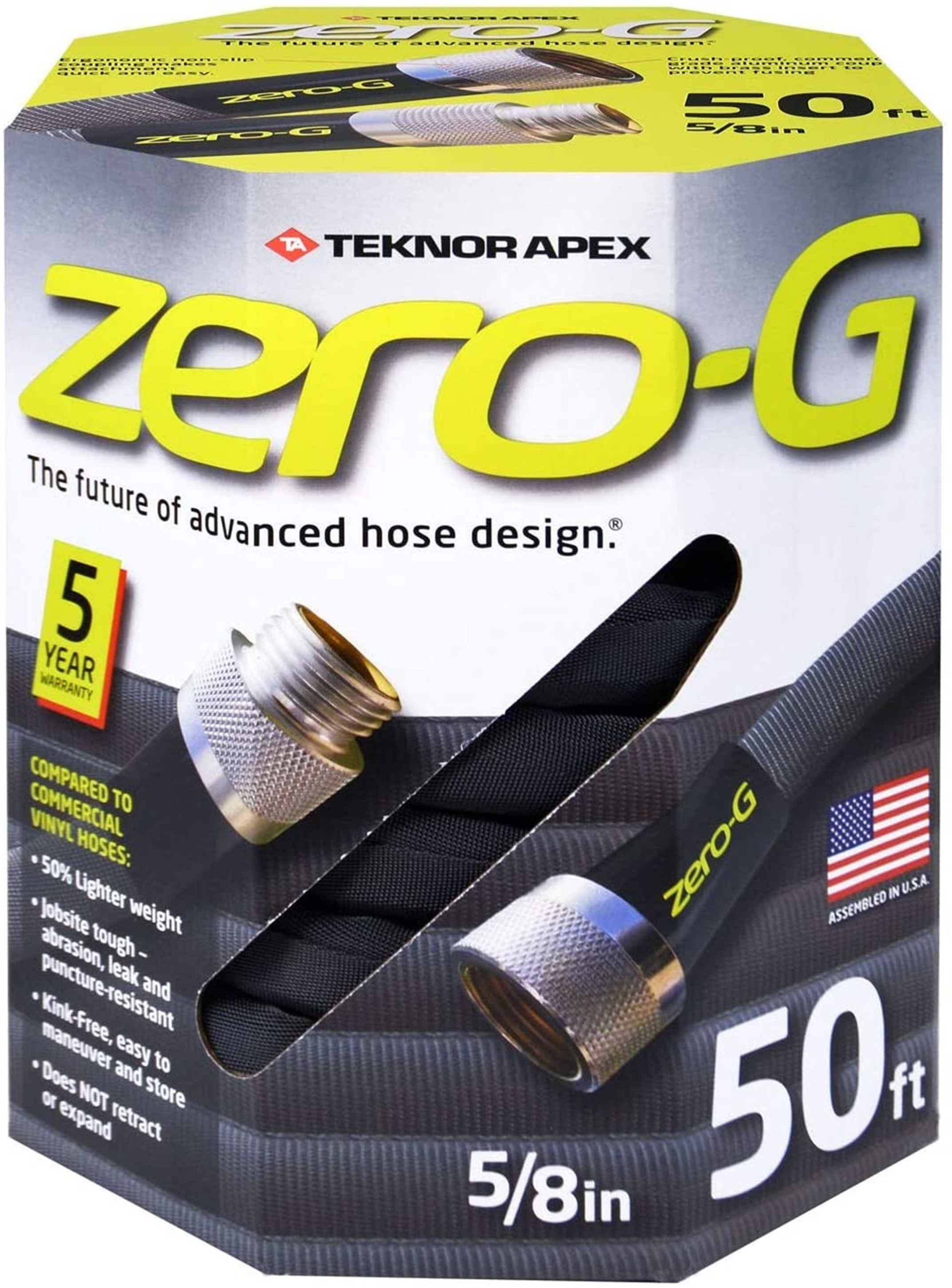 Teknor Zero-G Lightweight Kink-Free Garden Hose, 50 Feet