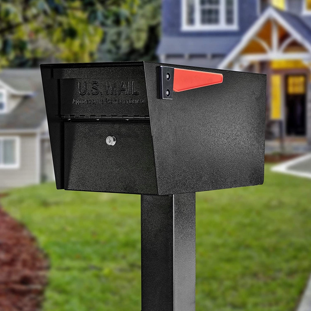 Mail Boss 7506 Mail Manager Curbside Locking Security Mailbox, Black, Large